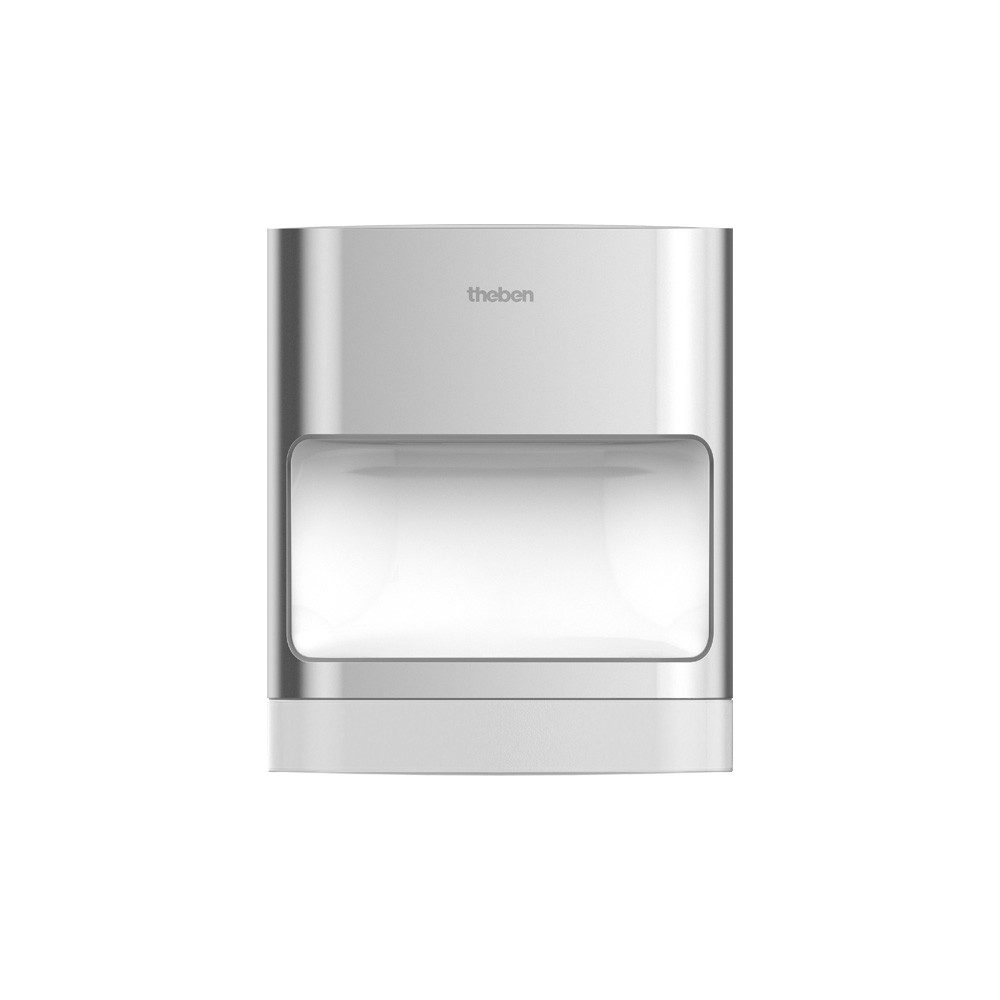 theben LED Wandstrahler LED-Wandleuchte theLeda D SU AL 1020902, funkvernetzbar, integrierter Bewegungsmelder, einfache Montage mit Stecksockel, LED fest eingebaut, warmweiß, Licht frontal (Spot) / nach unten (Downlight), 8,5 W