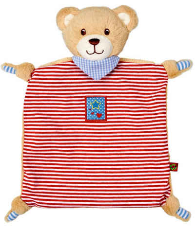 COPPENRATH DIE SPIEGELBURG Schmusetuch Schnuffeltuch Teddy BabyGlück, rot, (Set, 1-tlg., 1), Mit Herzstickerei auf der Rückseite des Tuches