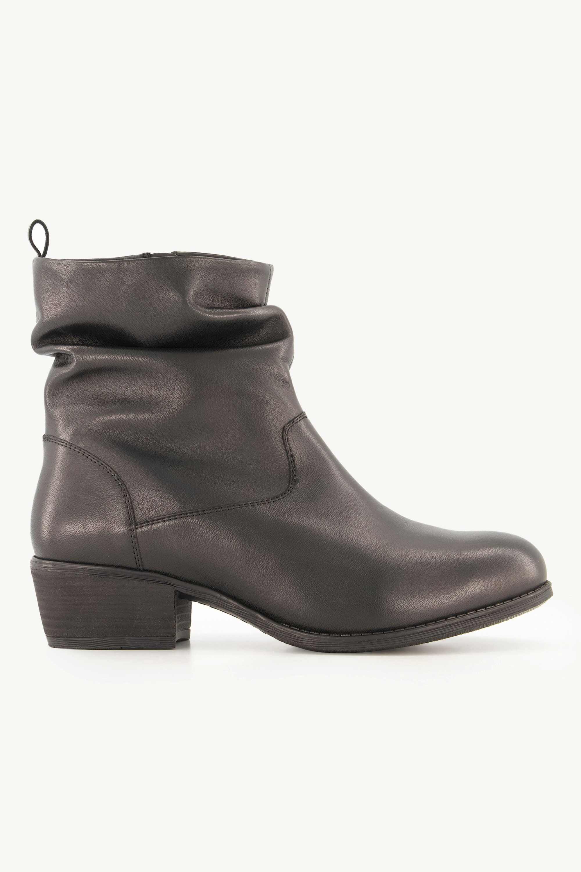 Ulla Popken Leder-Stiefeletten Raffung Weite H Stiefel günstig online kaufen