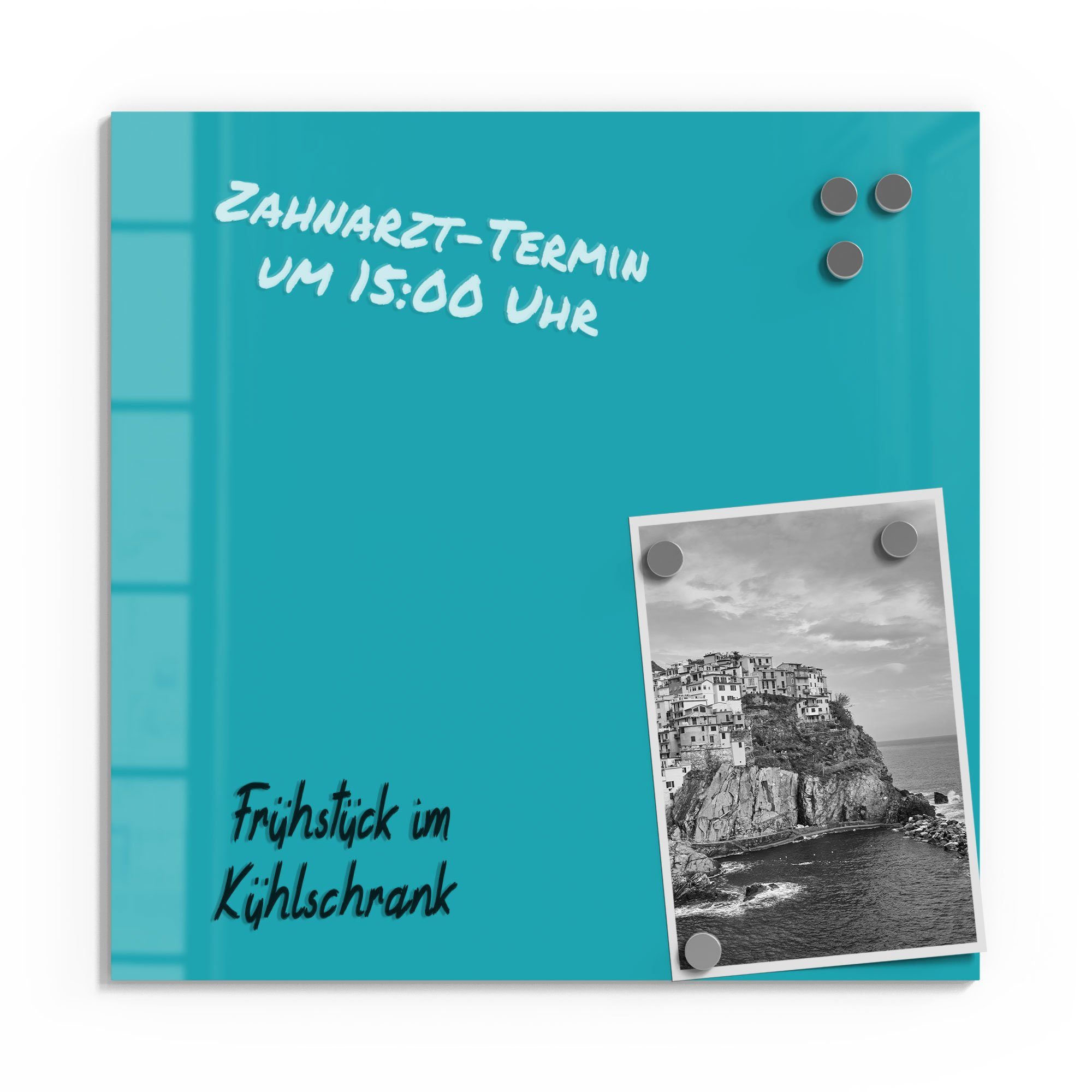 DEQORI Magnettafel 'Unifarben - Türkis', Whiteboard Pinnwand beschreibbar