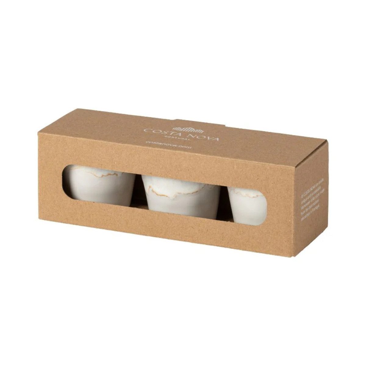 Costa Nova Espressotasse Grespresso Weiß, Geschenkbox, Costa Nova, 3-tlg., Keramik, 6,5 x 5,8 cm, 7 cl