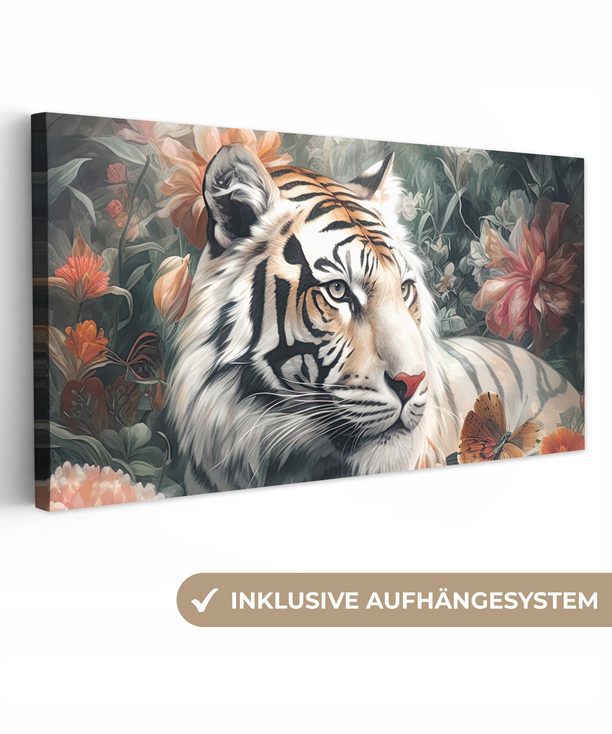 OneMillionCanvasses® Leinwandbild Panorama Tiger - Wildtiere günstig online kaufen