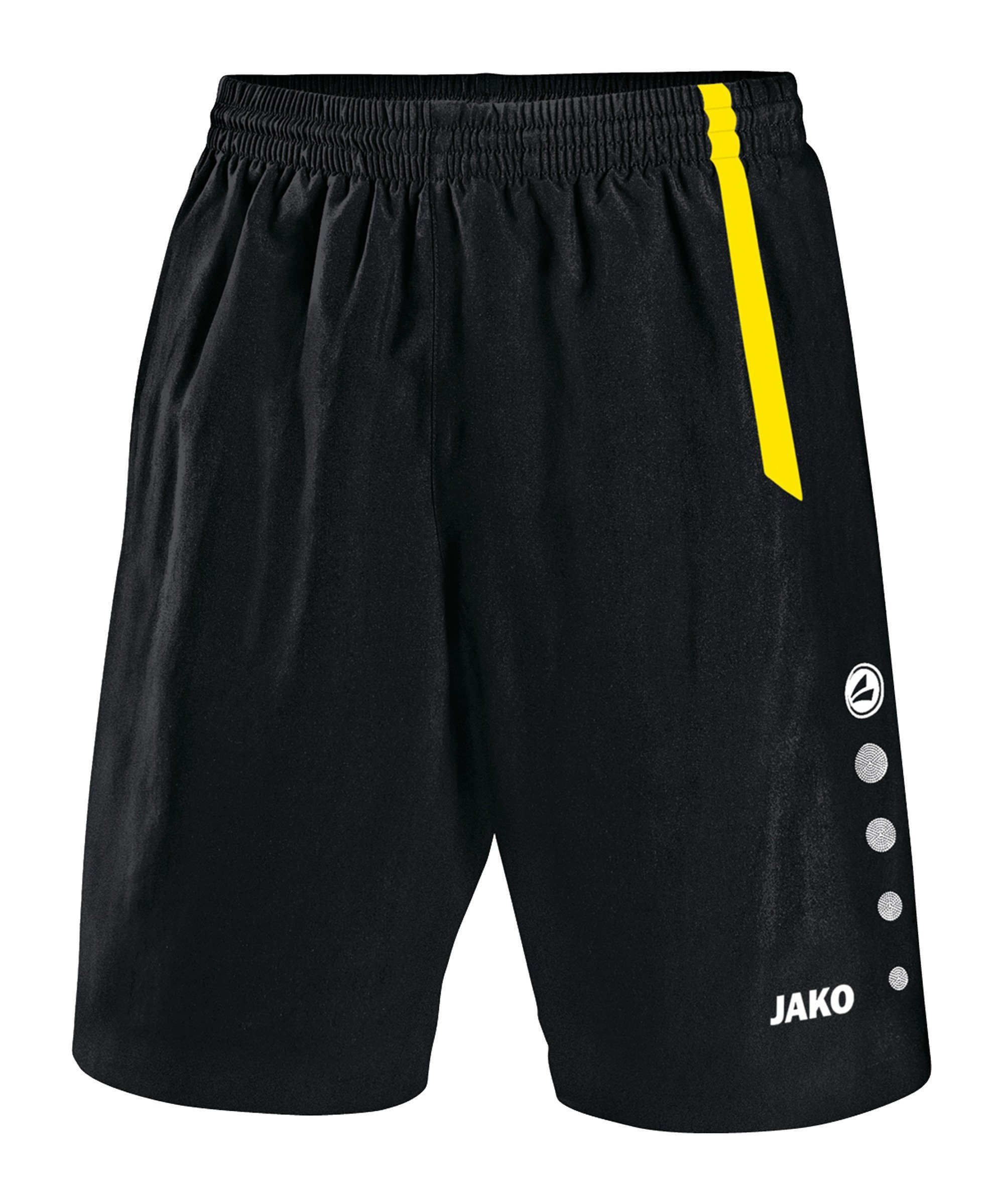 Jako Sporthose Turin Sporthose ohne Innenslip schwarzgelb