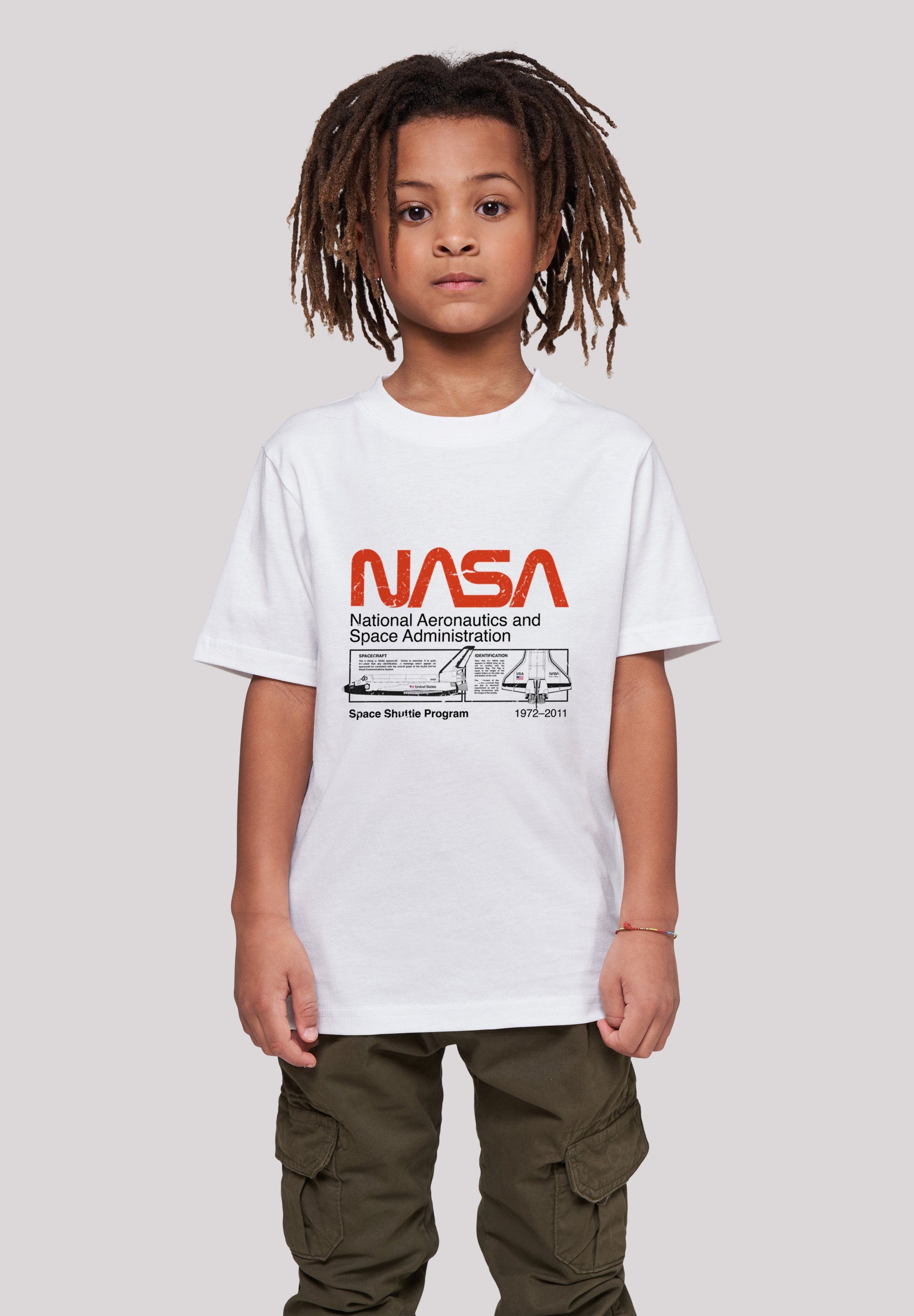NASA T-Shirt White Shuttle Merch,Jungen,Mädchen,Bedruckt Unisex Classic Kinder,Premium F4NT4STIC Space