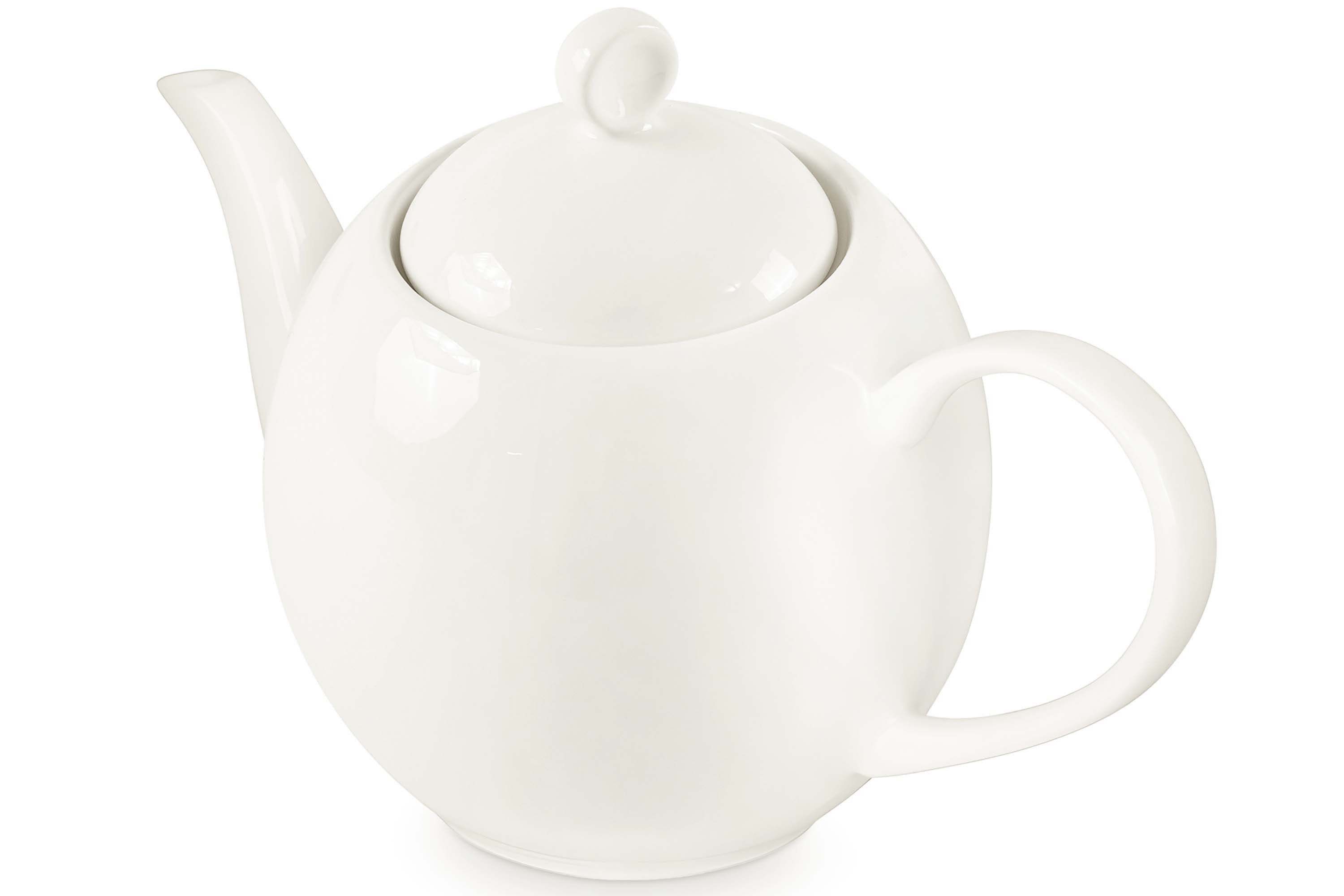 KONSIMO® Teekanne AD BELLA Kanne, Kaffeekanne, Porzellankanne, 0.9 l, spülmaschinengeeignet, mikrowellengeeignet, mit Deckel, ecru Farbe