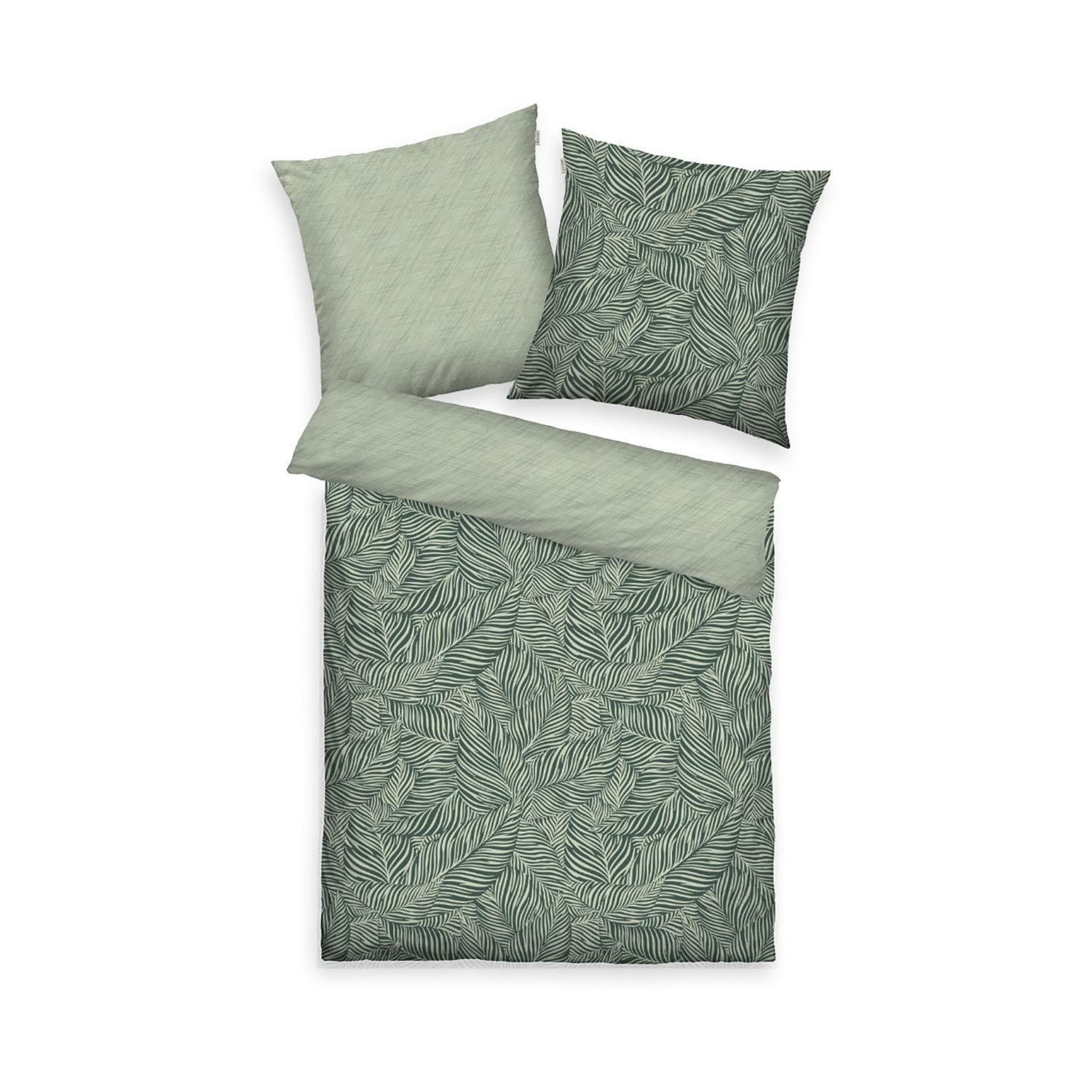 TOM TAILOR Bettwäsche LAVENA, L 155 x B 220 cm, Grün, Dunkelgrün, Satin, 100% Baumwolle
