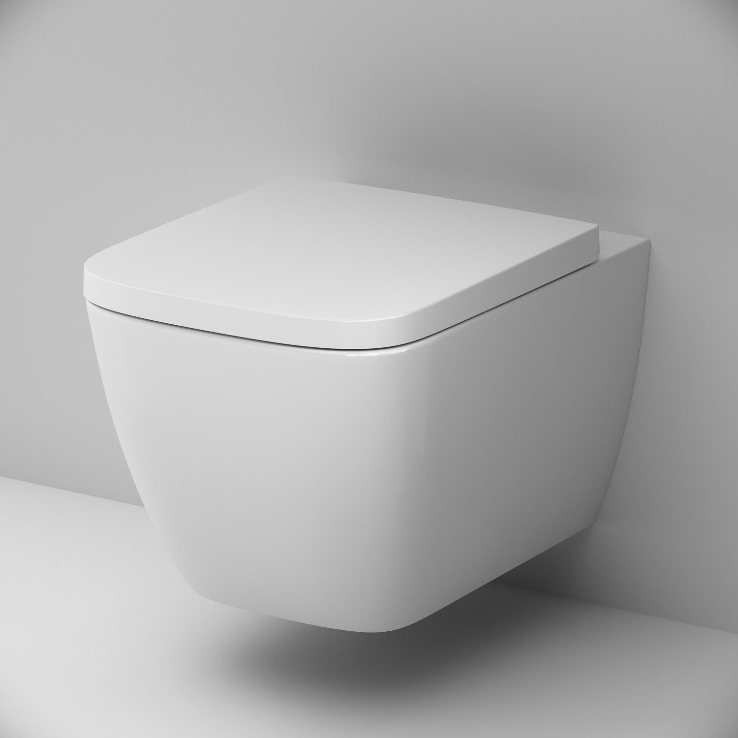 AM.PM Tiefspül-WC Wand-WC Spülrandlos inkl. Toilettendeckel mit Absenkautomatik, wandhängend, Abgang waagerecht, Toilette mit AquaSpin-Spültechnik, Kompatibel mit Vorwandelement