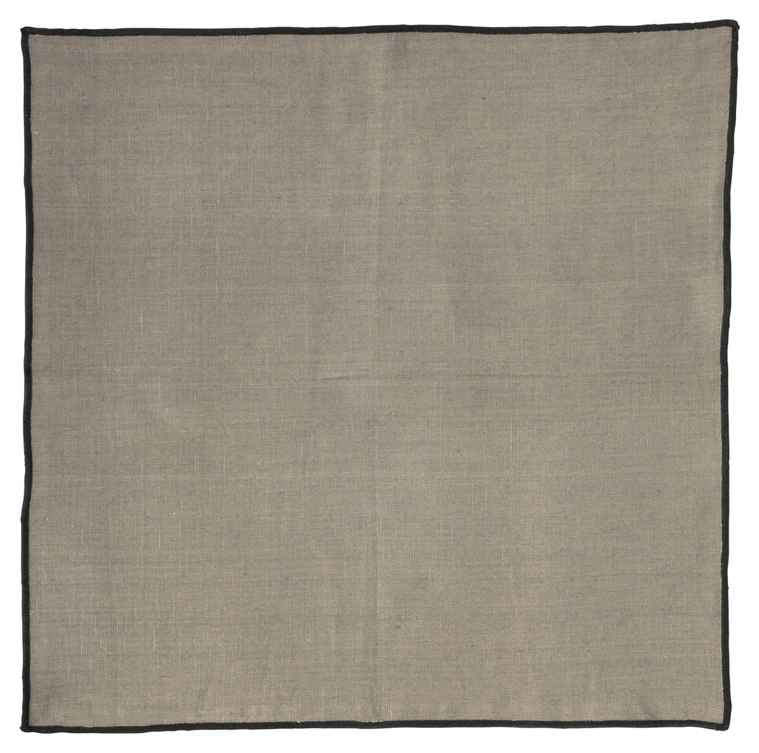 ASA SELECTION Stoffserviette Serviette TEXTIL, Taupe, B 45 cm, T 45 cm, Leinen, auffällige Umrandung