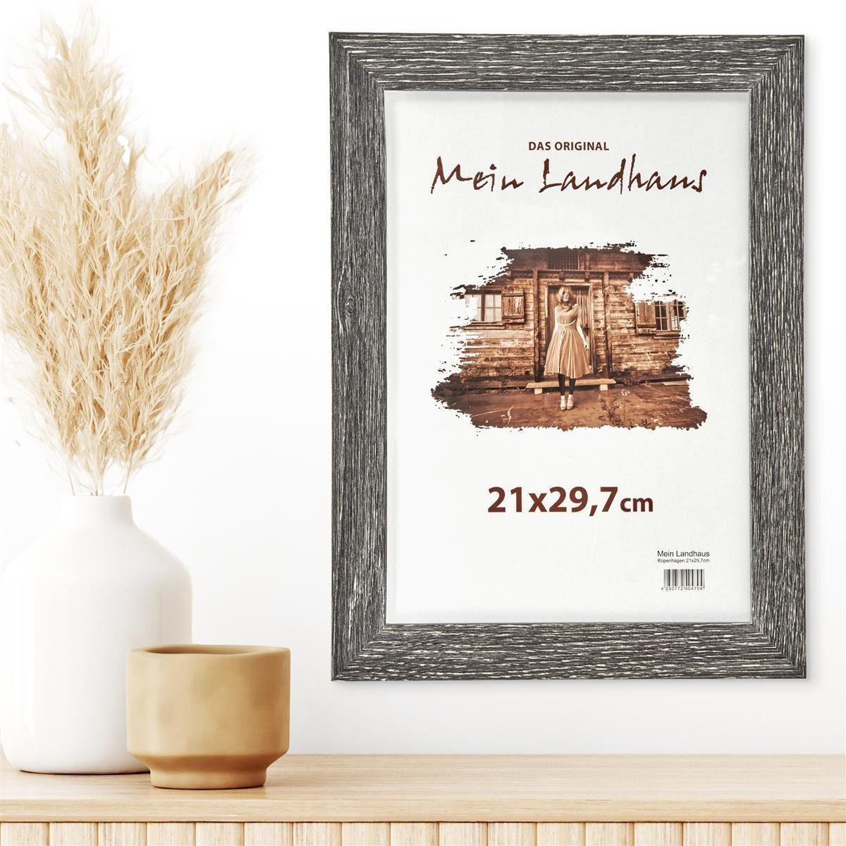 Mein Landhaus Bilderrahmen Bilderrahmen Landhausstil Holzoptik mit Passepartout