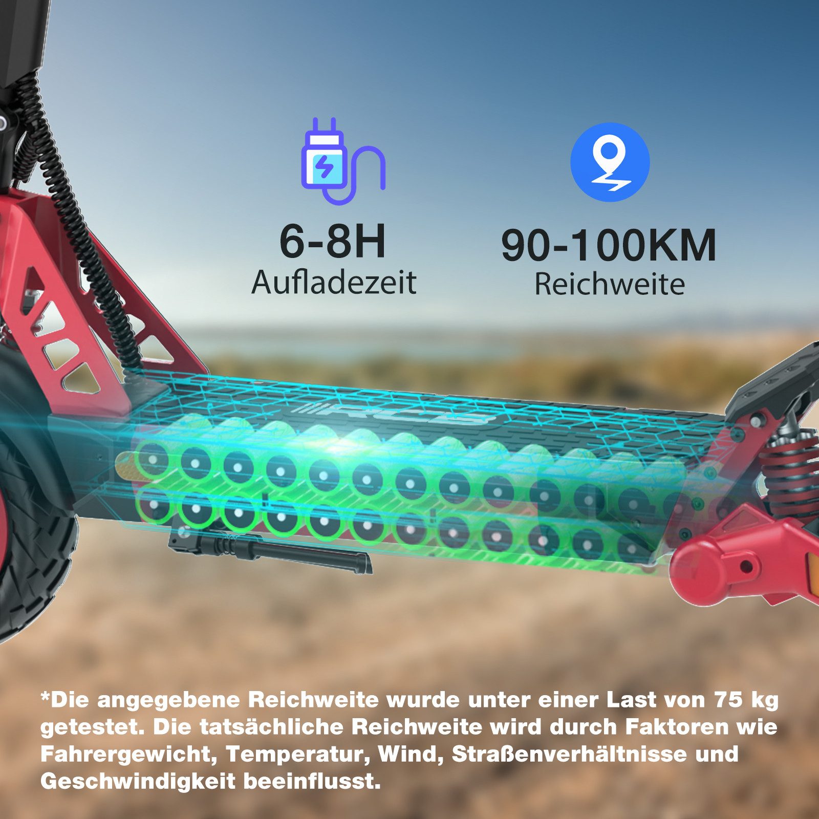 RCB TECH E-Scooter D5/D5 PRO ABE (Ultra), NFC/Blinker/APP, 90-120KM Reichweite, 500,00 W, 20,00 km/h, (1 tlg), bis zu 120 km Reichweite, 10 Zoll pannensicherer Reifen, klappbar