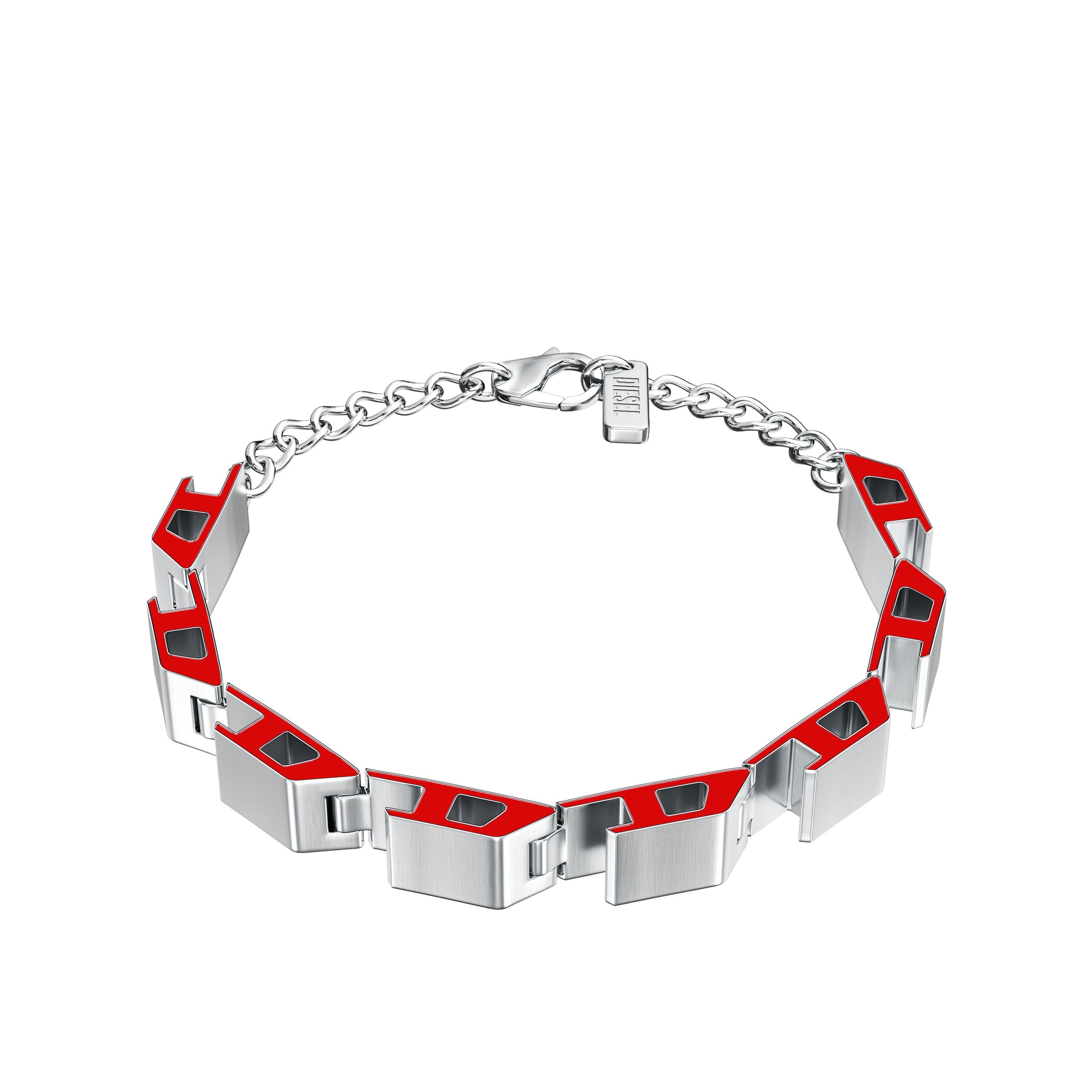 Diesel Armband Schmuck Geschenk Edelstahl Armschmuck Armkette D Logo, Emaille