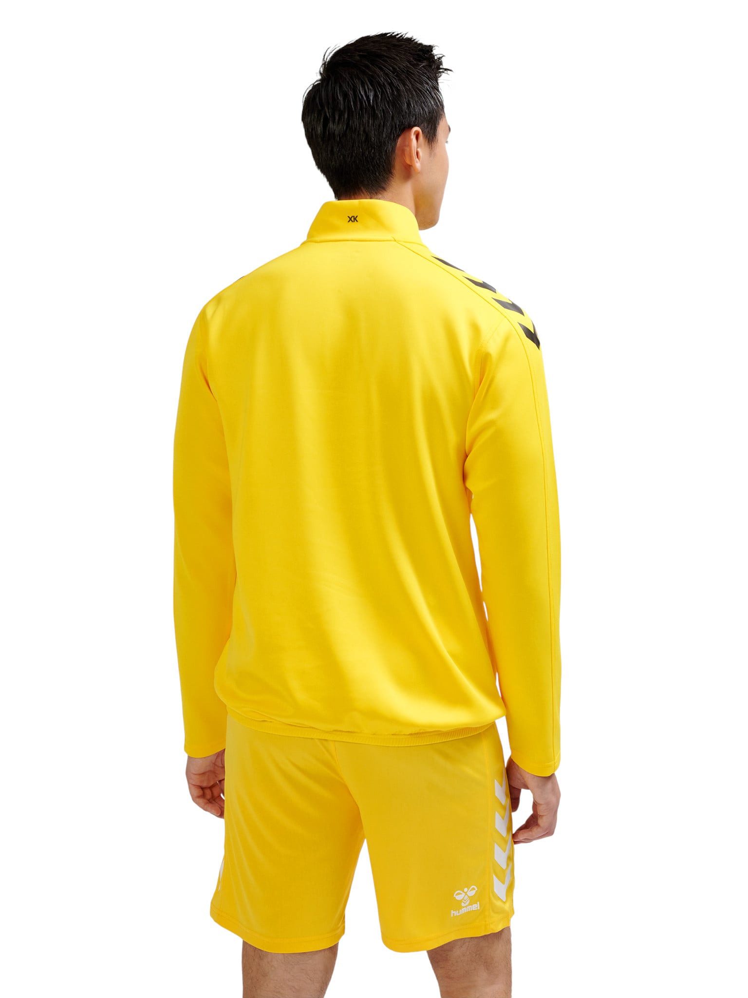 hummel Langarmshirt hmlCORE XK Half-Zip Poly Sweat (Polyester-Sweatstoff) gelb Herren