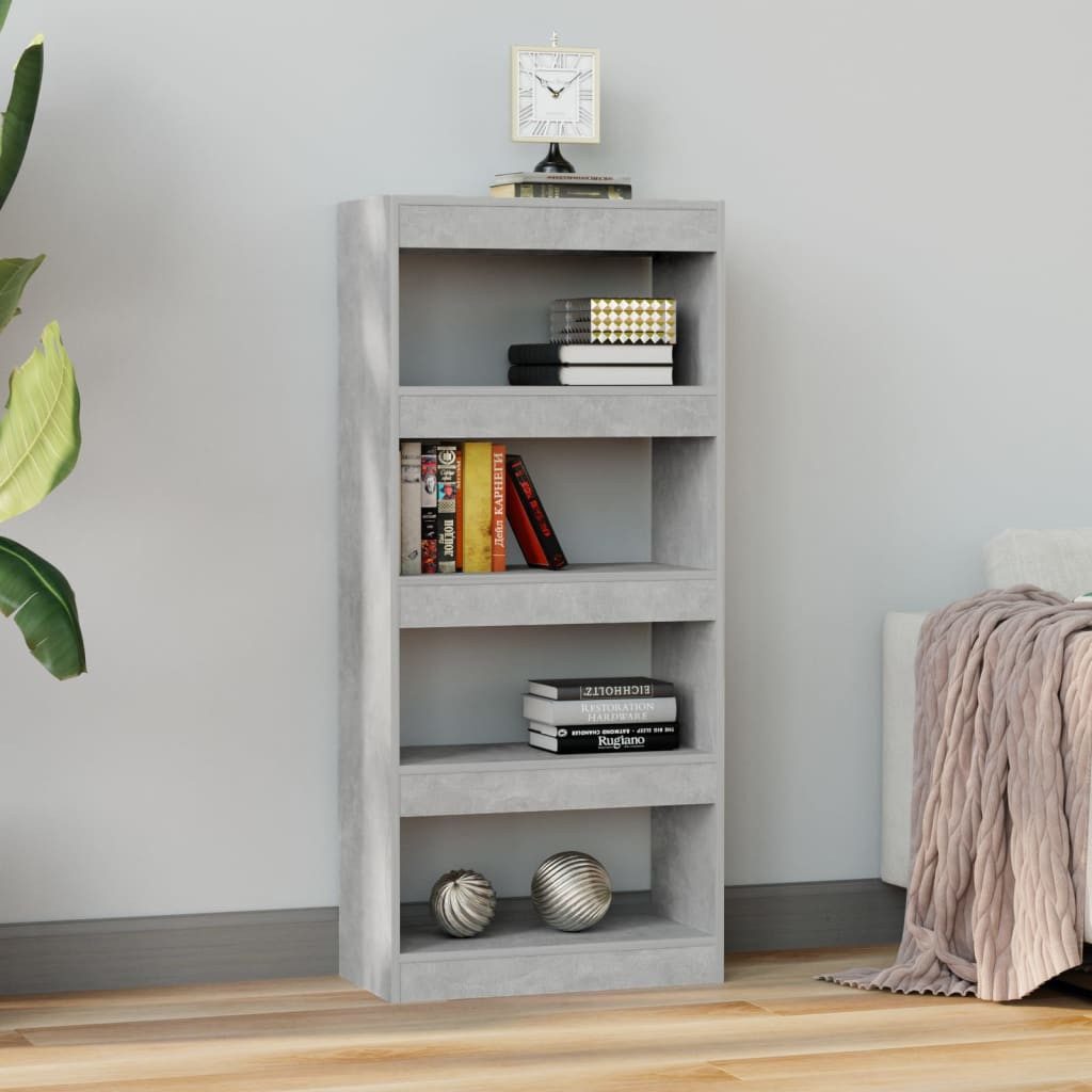 vidaXL Bücherregal Bücherregal/Raumteiler Betongrau 60x30x135 cm günstig online kaufen