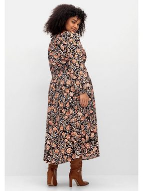 sheego by Joe Browns Maxikleid Große Größen mit Blumenprint und gesmokter Taille