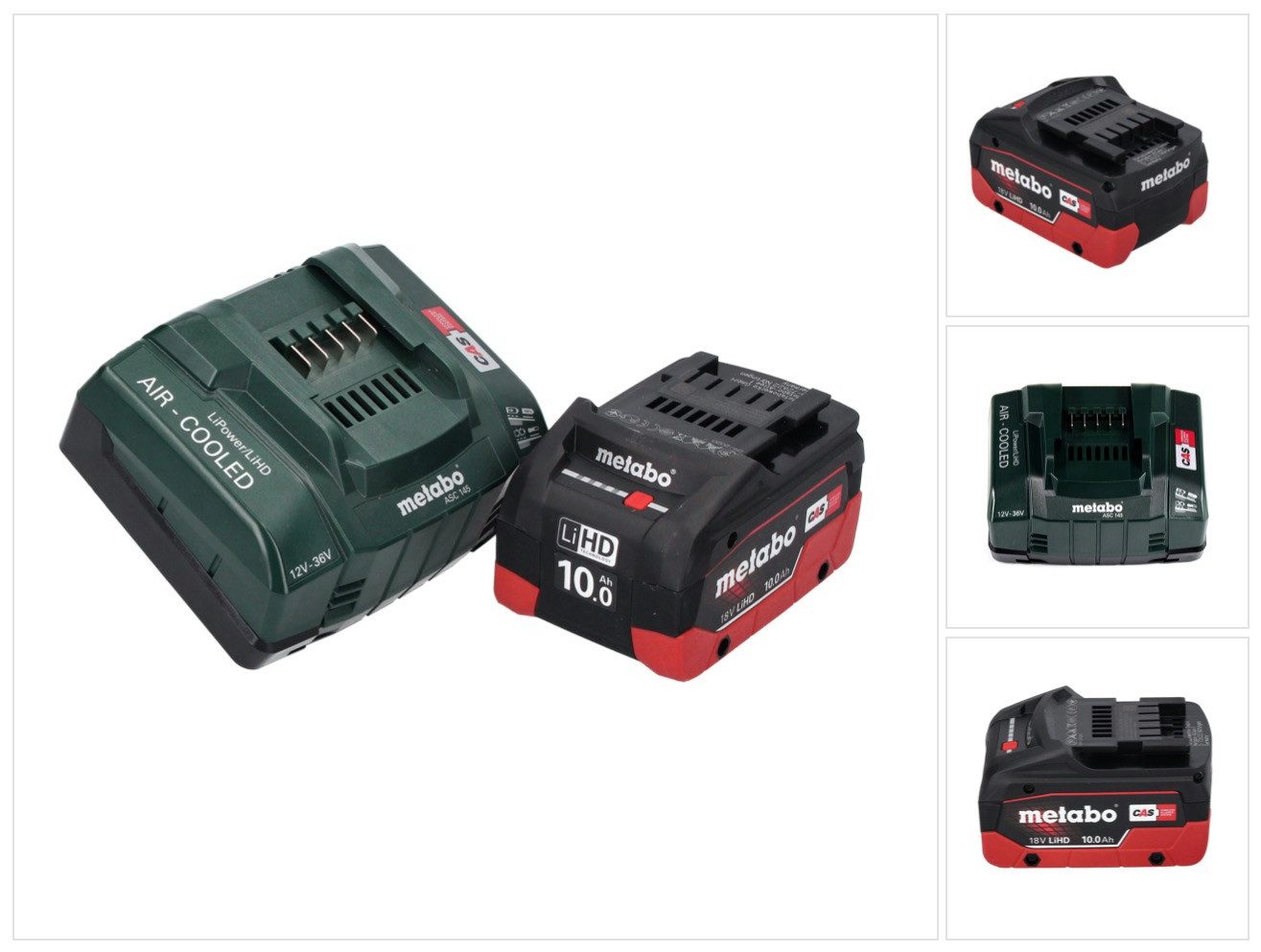 metabo 18 V Basis Set 1x Akku 10,0 Ah LIHD + ASC 145 Ladegerät CAS System Akkupacks