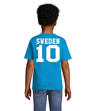Blondie & Brownie T-Shirt Kinder Schweden Sweden Sport Trikot Fußball Meister WM Europa EM