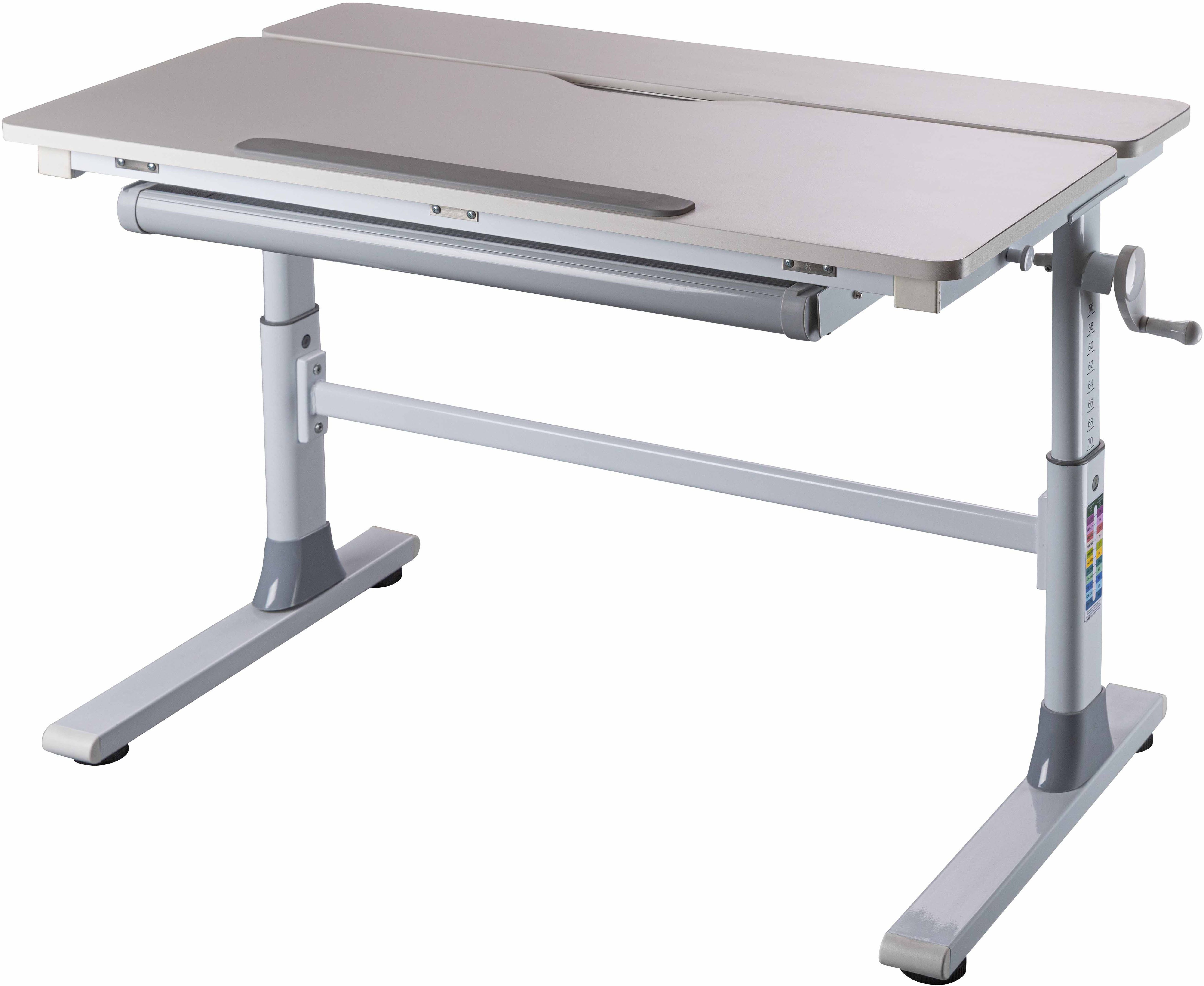 Inter Link Kinderschreibtisch Frederik, höhenverstellbar & neigbar, ergonomisch (1-St), Schülerschreibtisch mit Kurbel, 1 Schublade, BxTxH: 100x60x56-76 cm