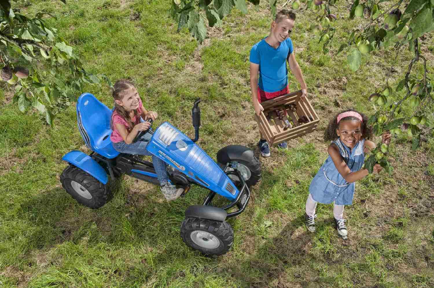 Berg Go-Kart BERG Gokart XL Traxx New Holland BFR-3 mit Gangschaltung + Soziussitz, mit Gangschaltung & Zweitsitz