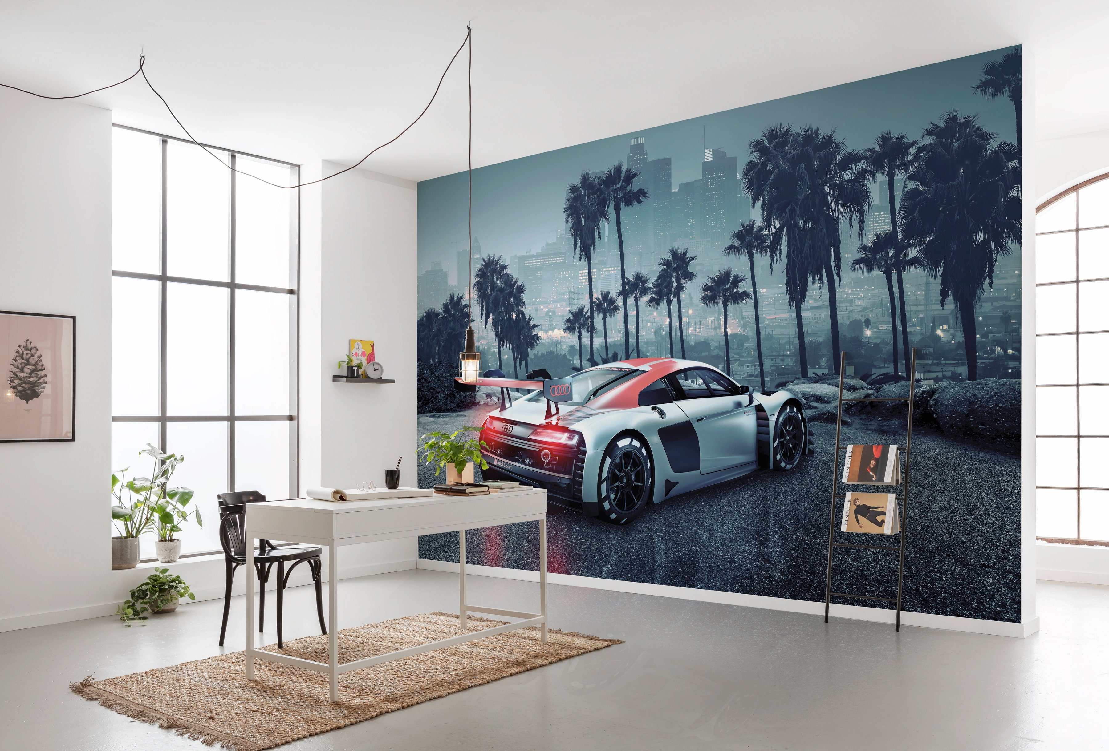 Komar Fototapete Audi R8 L.A. - Größe 368 x 254 cm, glatt, bedruckt, Wohnzimmer, Schlafzimmer