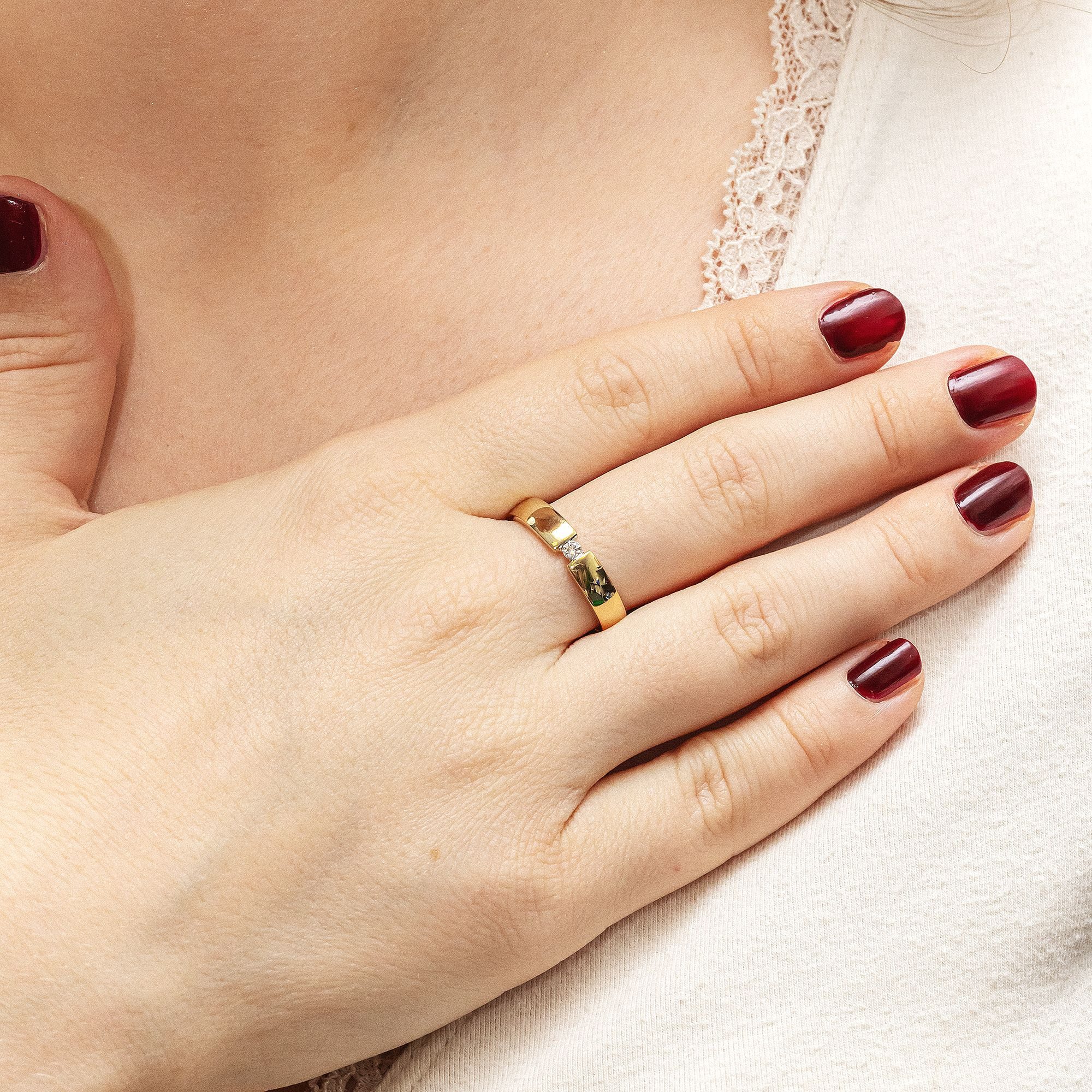 Diamonds by Ellen K. Fingerring Gold 375 mit 1x Brillant 0,05ct.