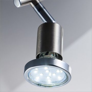 B.K.Licht LED Deckenspots Mika, LED wechselbar, Warmweiß, LED Deckenstrahler, schwenkbar, inkl. 3W GU10 250 Lumen, warmweiß