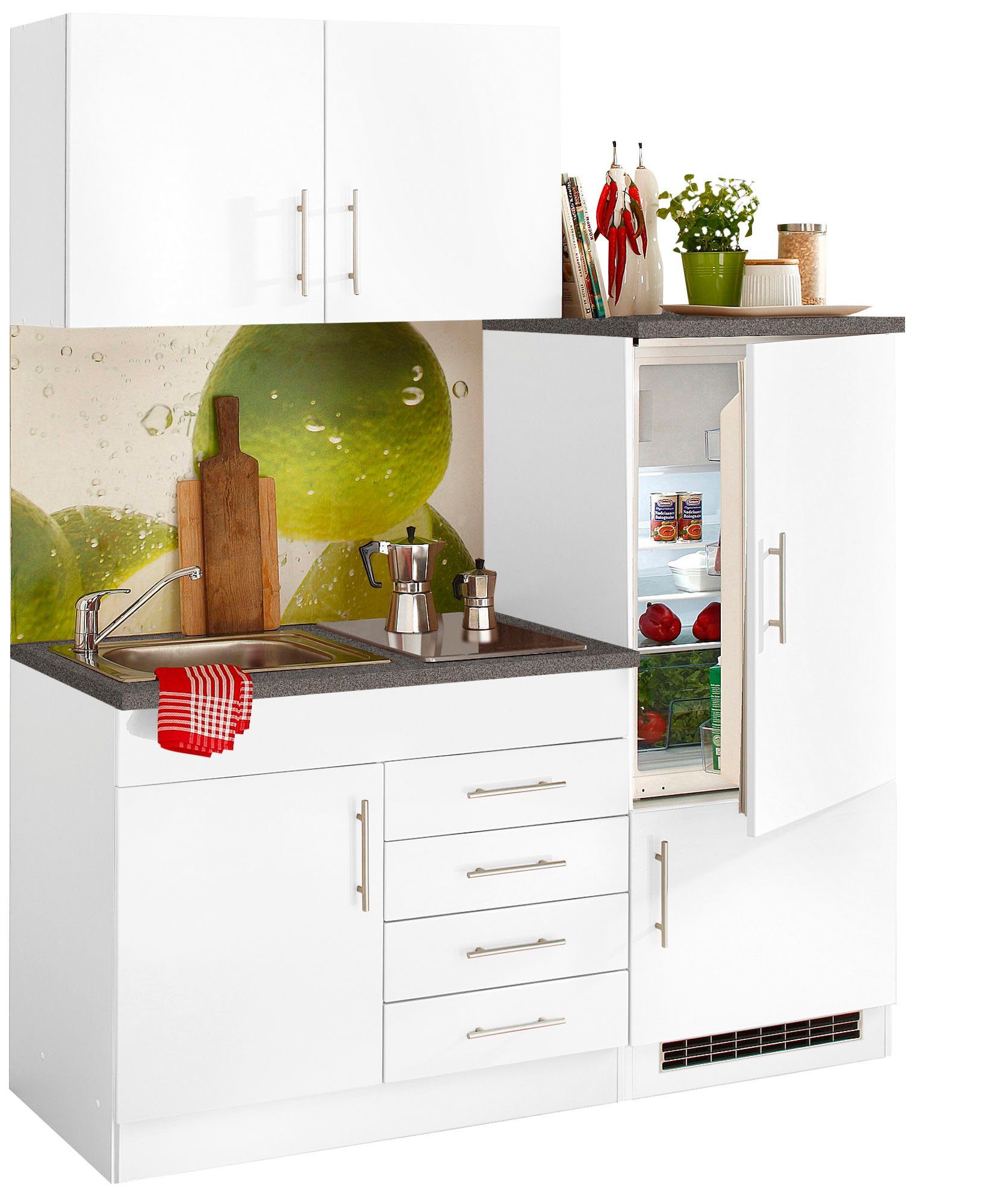 KOCHSTATION Pantryküche KS-Toledo, mit E-Geräten, Breite 160 cm