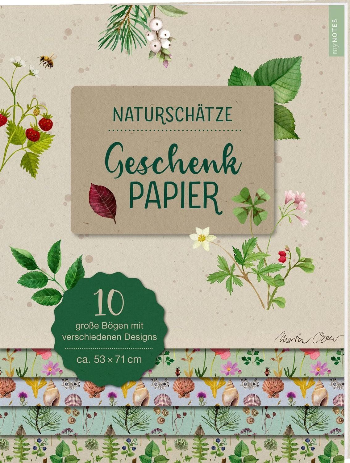 myNOTES Papeterie: Geschenkpapier Naturschätze / diverse