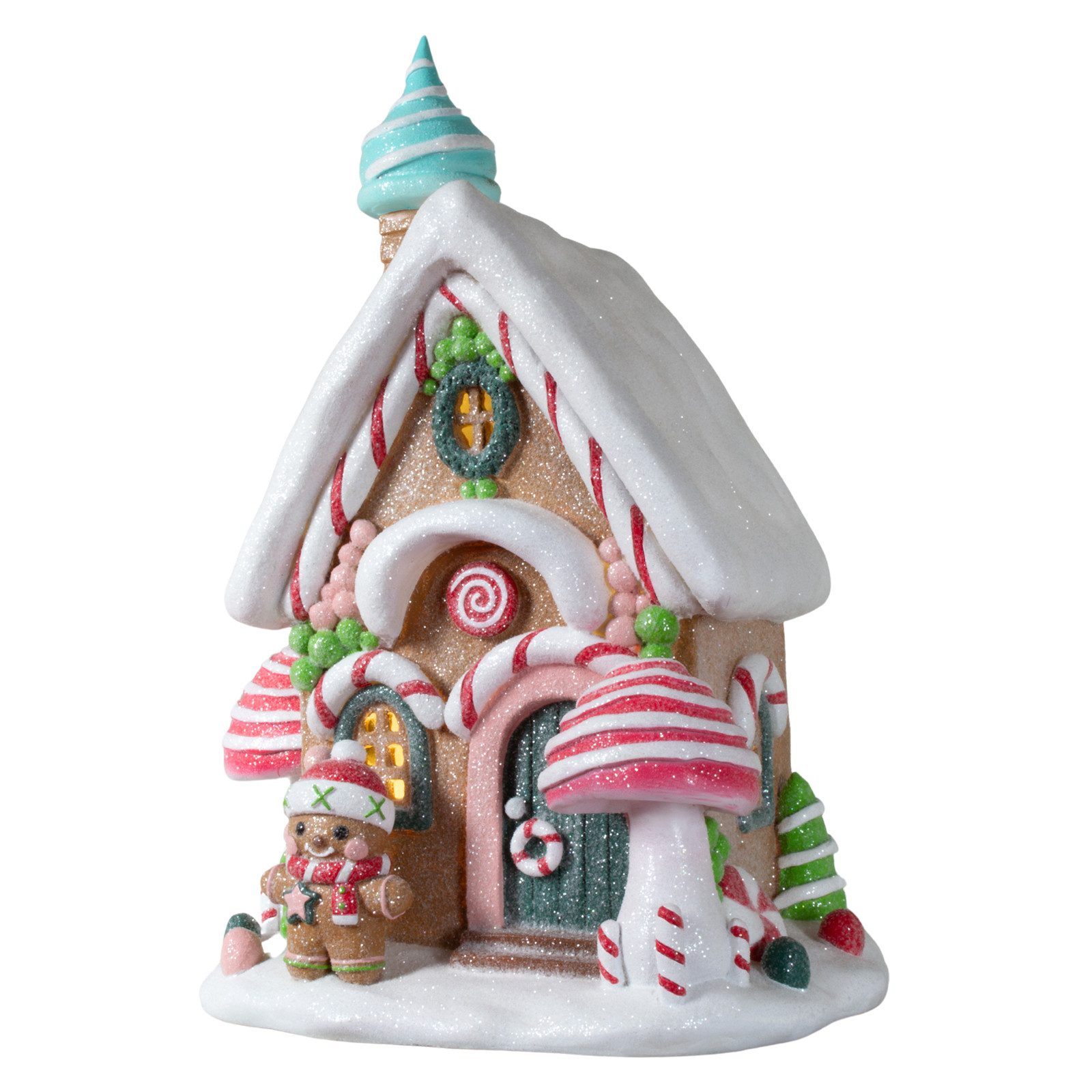 Christmas Paradise Weihnachtshaus LED Lebkuchenhaus 30cm, bunt in Pastellfarben