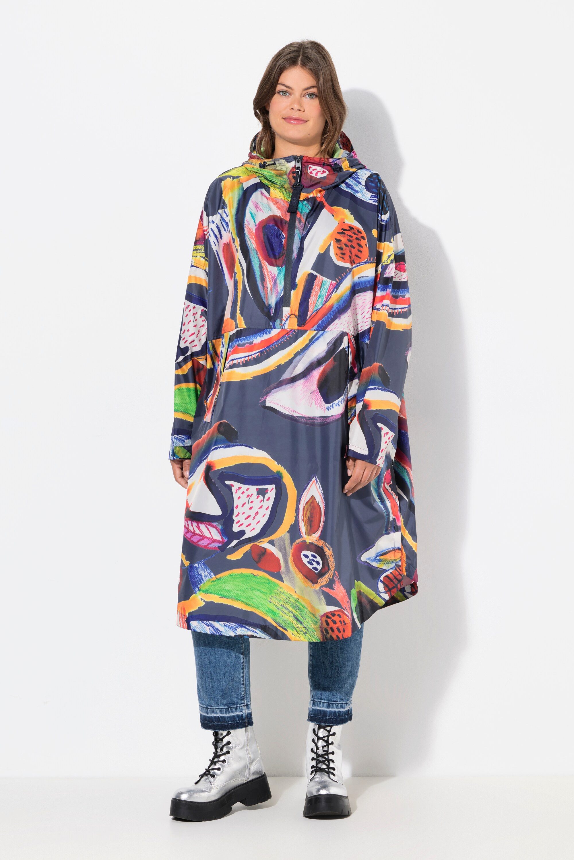 Laurasøn Funktionsjacke Funktions-Regencape Unisex Print Kapuze