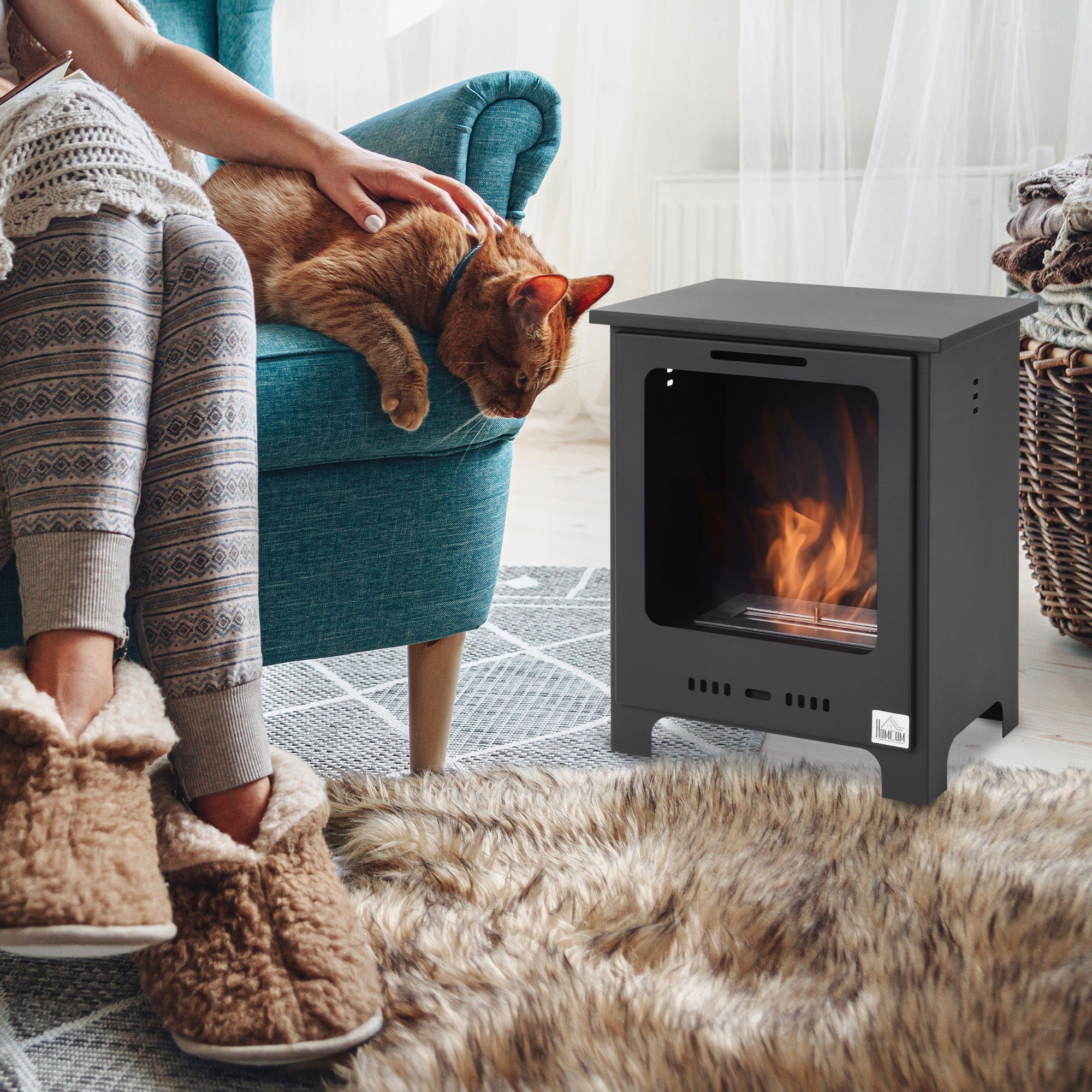 HOMCOM Echtfeuer-Dekokamin Ethanol-Kamin, Bio-Ethanol-Brenner, 40 x günstig online kaufen