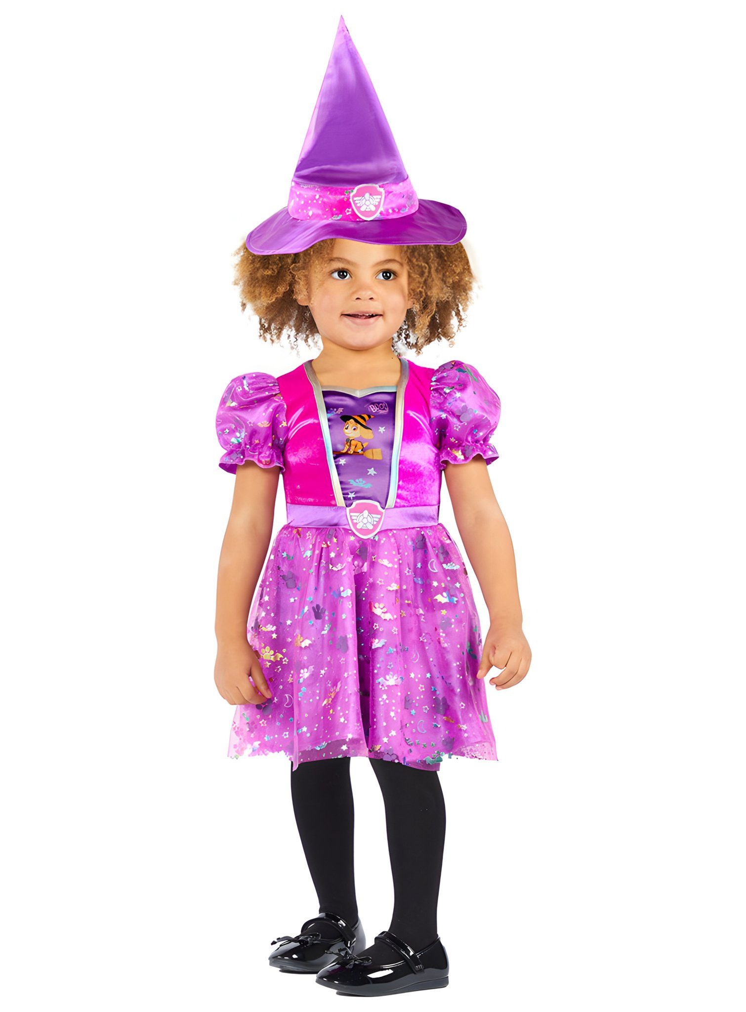 Metamorph Hexen-Kostüm Paw Patrol Skye Hexenkostüm für Mädchen, Süßes Lizenz-Hexenkleid mit Hündchen-Motiv für kleine Paw-Patrol-Fa