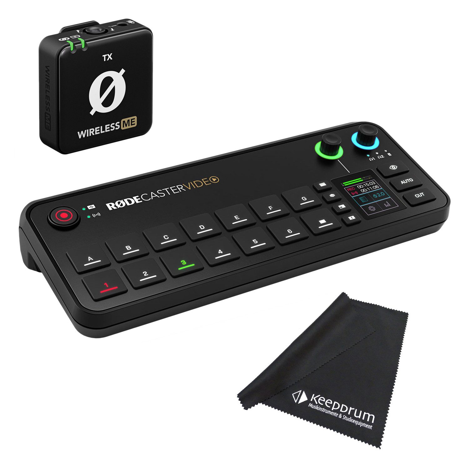 Rode Rodecaster Video Produktions-Konsole mit WIME TX Mikrofon Digitales Aufnahmegerät