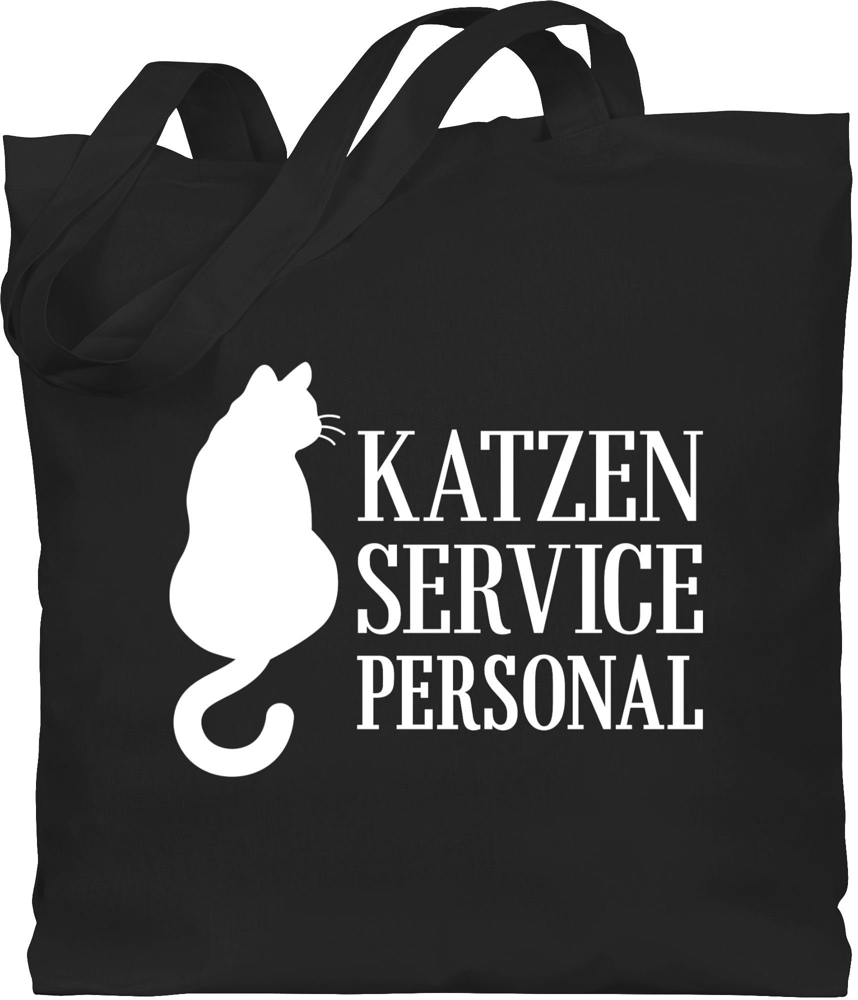weiß, Katzen Umhängetasche 1 Schwarz Katzenbesitzer Geschenk Shirtracer Servicepersonal