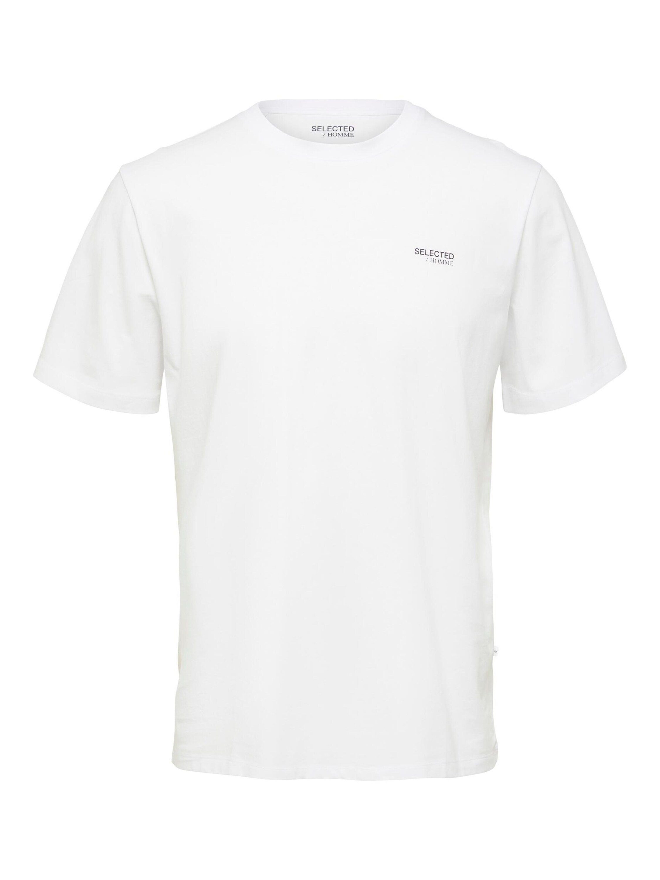ASPEN T-Shirt (1-tlg) SELECTED White HOMME Bright 16087858