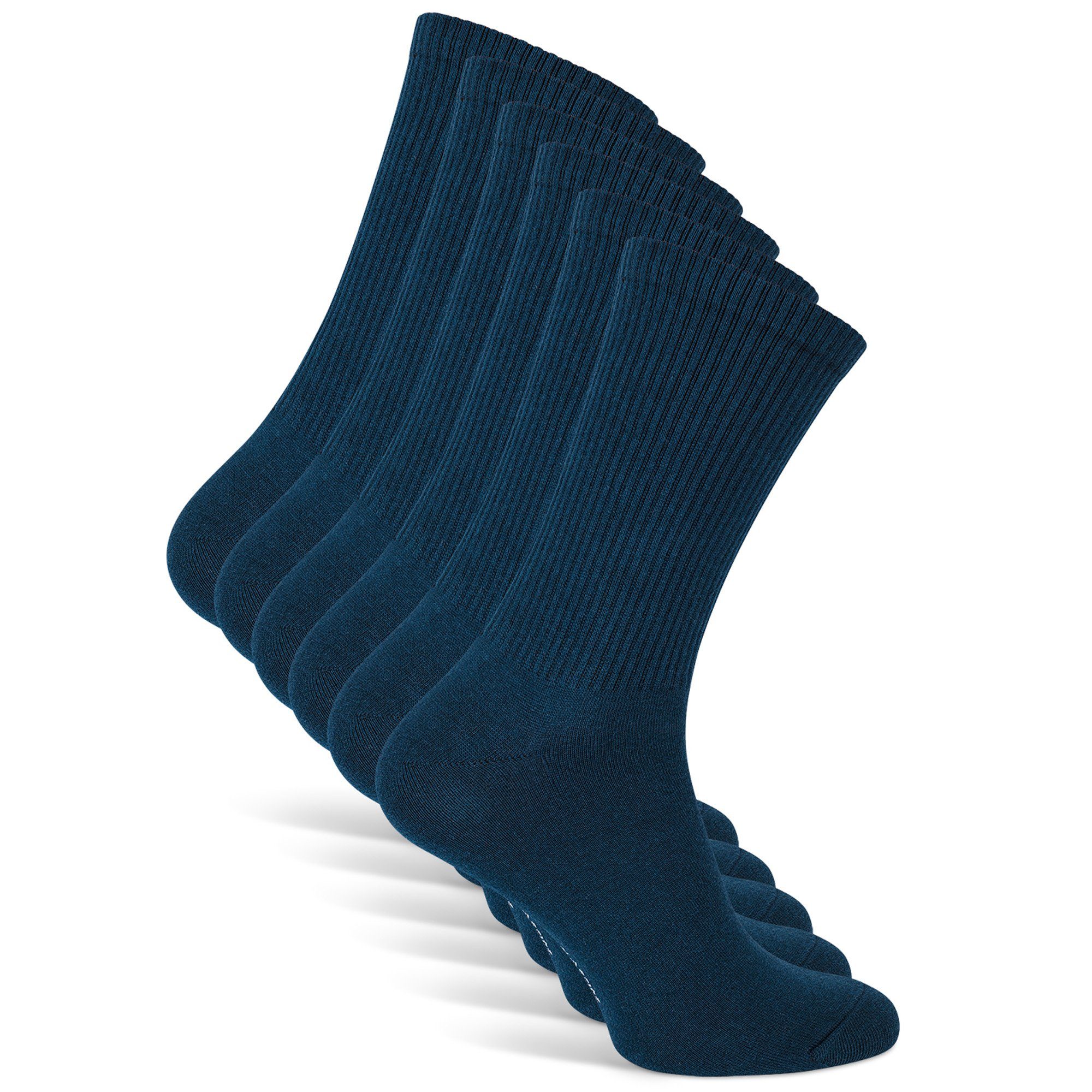 Classics Funktionssocken Crew Socks (6-Paar) aus atmungsaktivem Stoff blau, dunkelblau