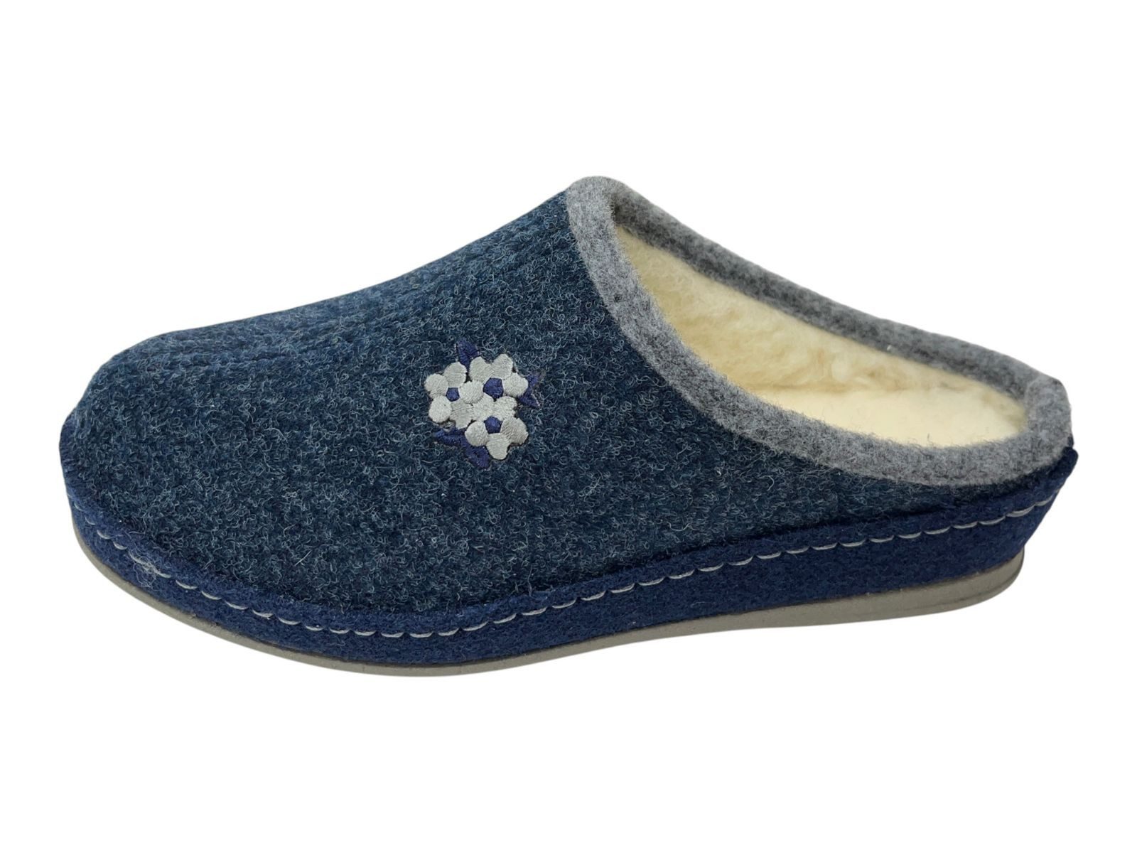 SCHAWOS Schawos Damen Pantoffel 2030-11 marine blau Hausschuh