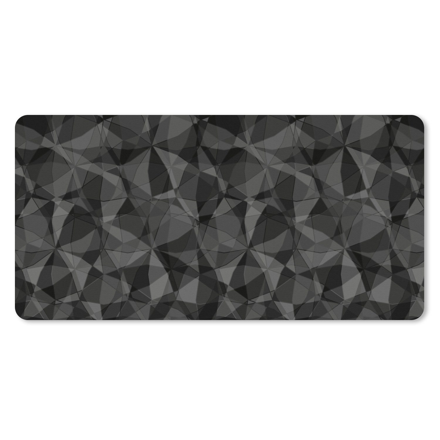 MuchoWow Mauspad Schwarz - Mosaik - Abstrakt - Muster (1-St), Mousepad mit Rutschfester Unterseite, Gaming XXL, Großes, 120x60 cm
