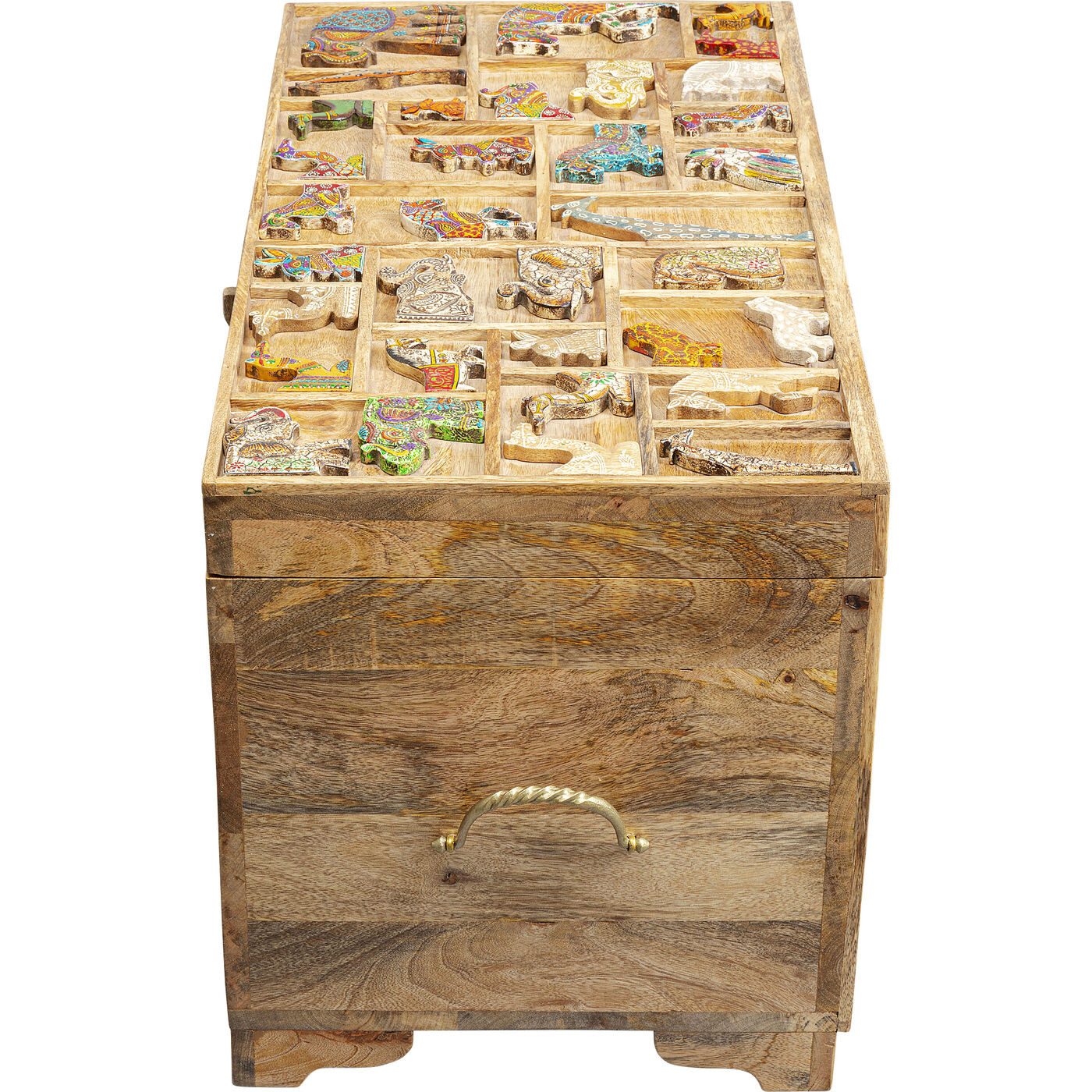 Kare Design Truhe Zoo, Massivholz, Tiermotive