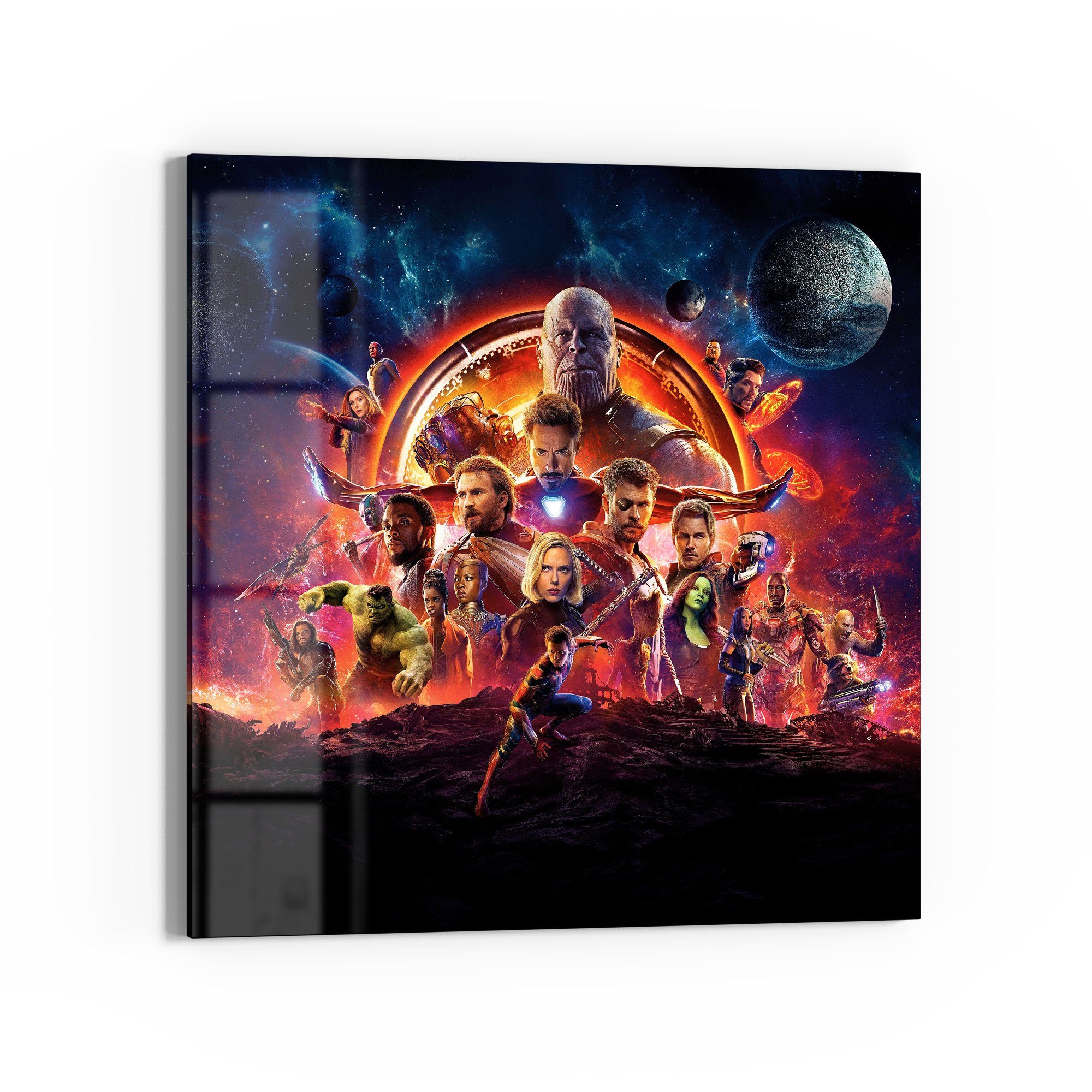 DEQORI Glasbild 'Avengers Infinity War', 'Avengers Infinity War', Glas Wandbild Bild schwebend modern
