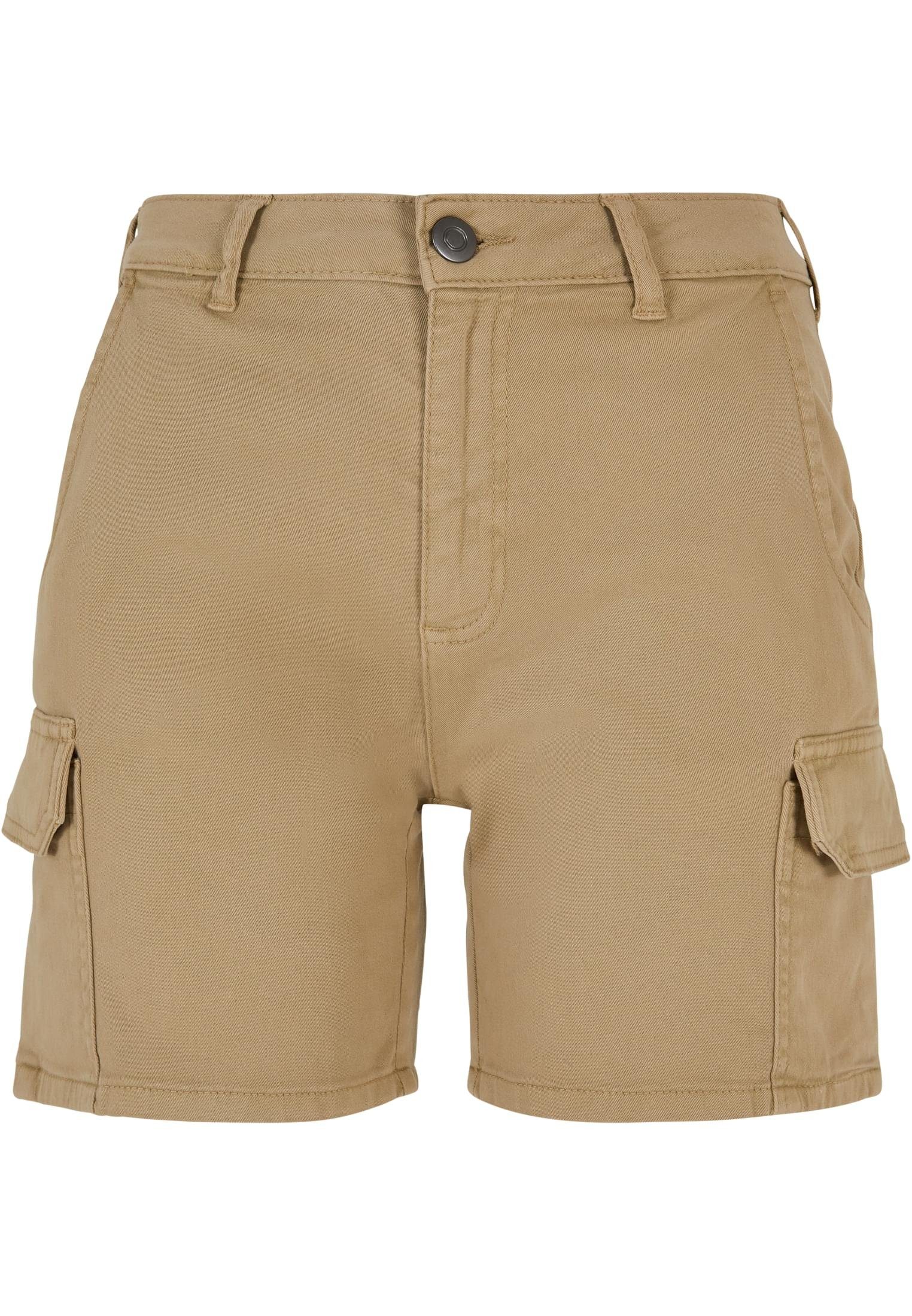 URBAN CLASSICS Cargohose Damen Ladies High Waist Cargo Shorts (1-tlg) unionbeige