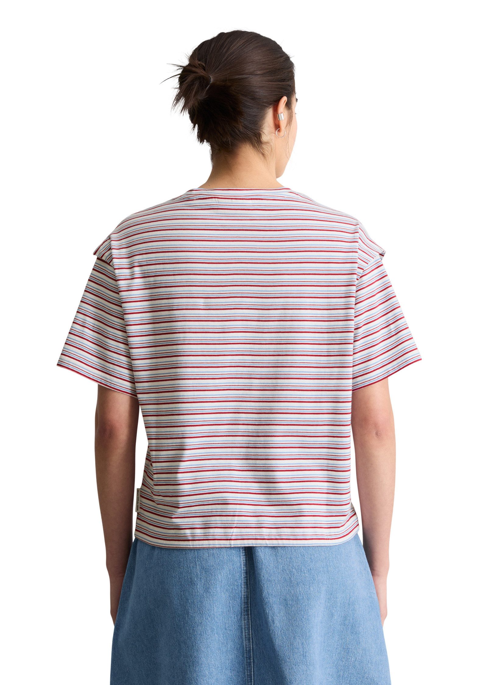 Marc O'Polo DENIM T-Shirt mit Tunnelzug am Saum