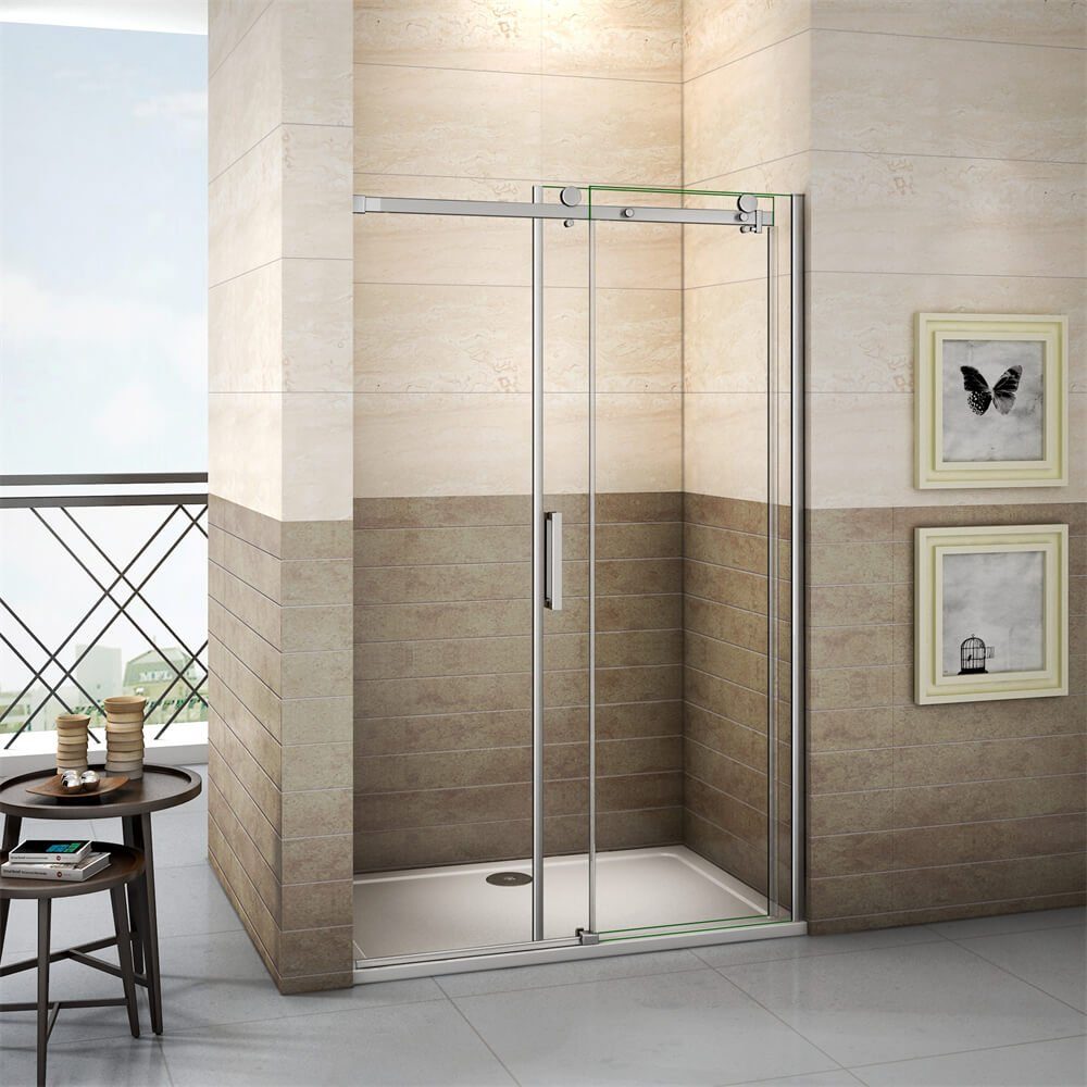 duschspa Dusch-Schiebetür Duschabtrennung Duschkabine Schiebetür Dusche Nischentür 8mm NANO Glas, 100x195 cm, Einscheibensicherheitsglas, Sicherheitsglas, (Set) – Bild 3 von 5