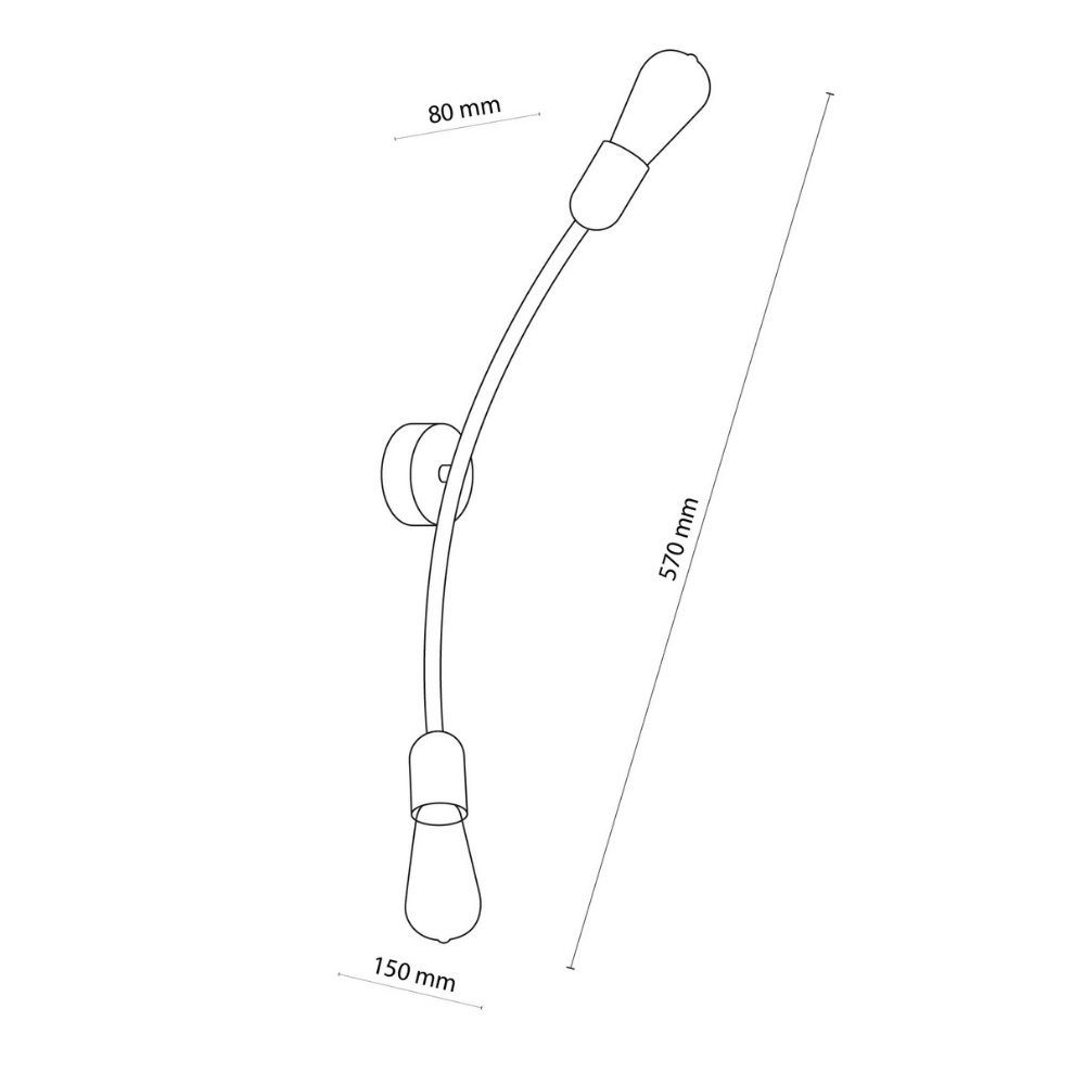 keine in famlights Leuchtmittel Wandleuchte 2-flammig, Emely Schwarz Wandlampe, E27 enthalten: Wandlicht Angabe, Nein, warmweiss, Wandleuchte, Wandleuchte,