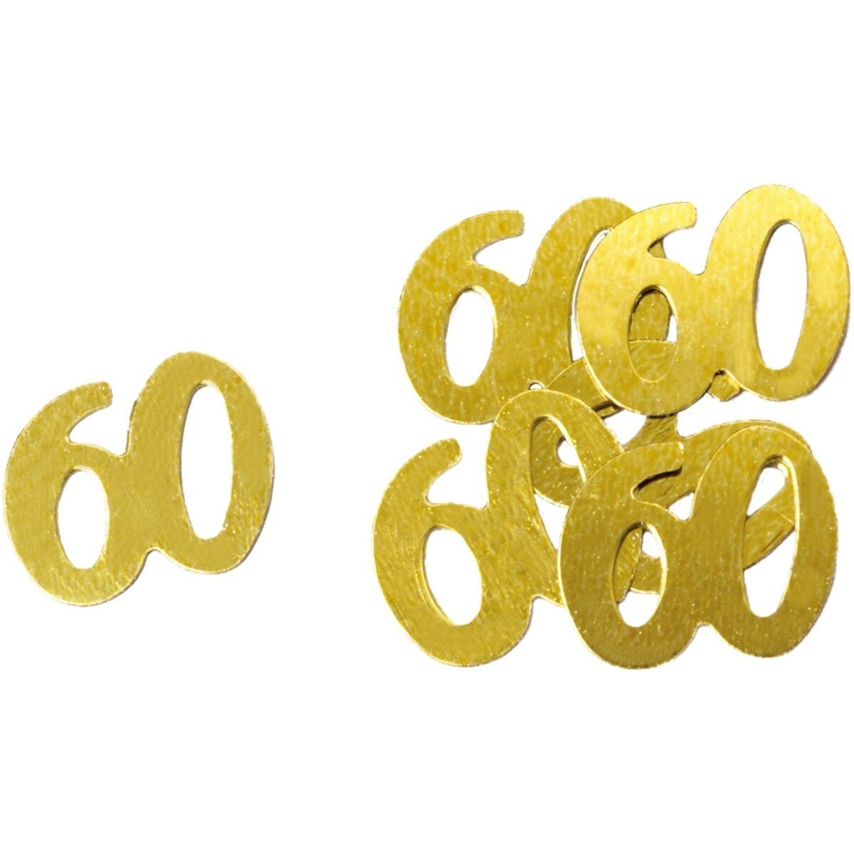 Papierdekoration Konfetti Zahl 60 - 10 g ca. 15 mm gold.