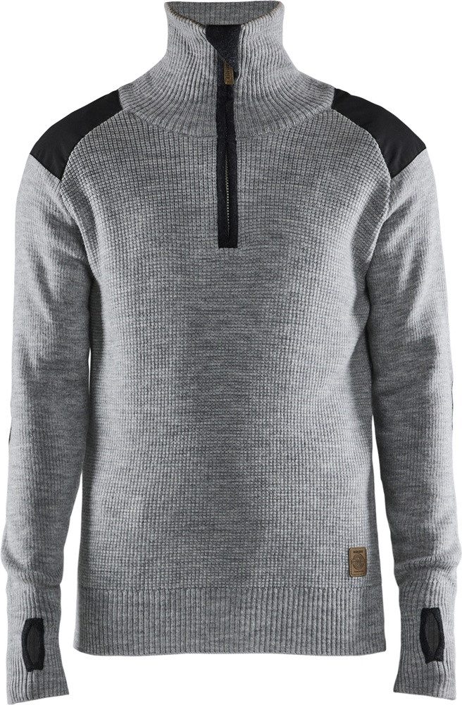 Rundhalspullover Wollsweater Half Zip