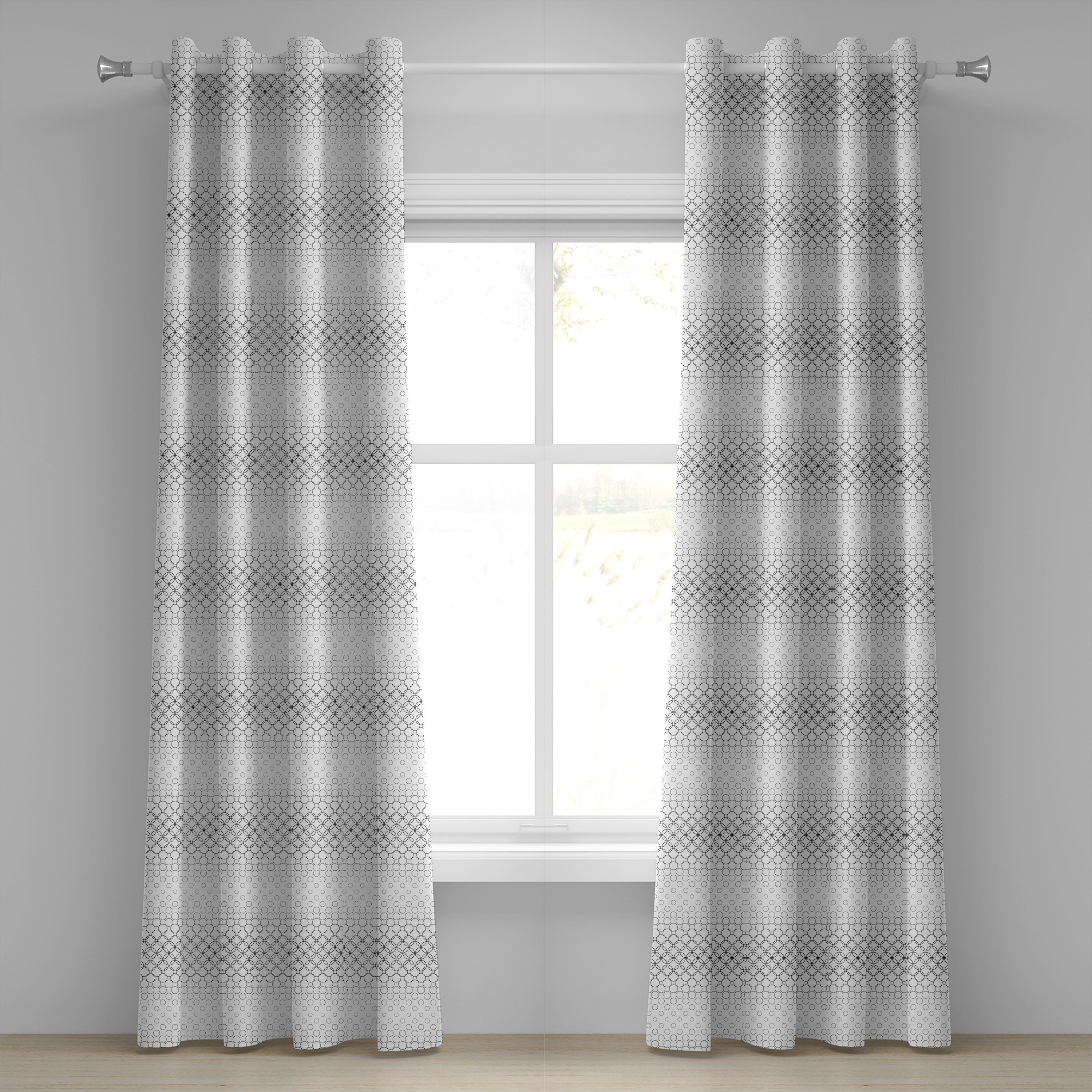 Gardine Dekorative 2-Panel-Fenstervorhänge für Schlafzimmer Wohnzimmer, Abakuhaus, Geometrisch Motive