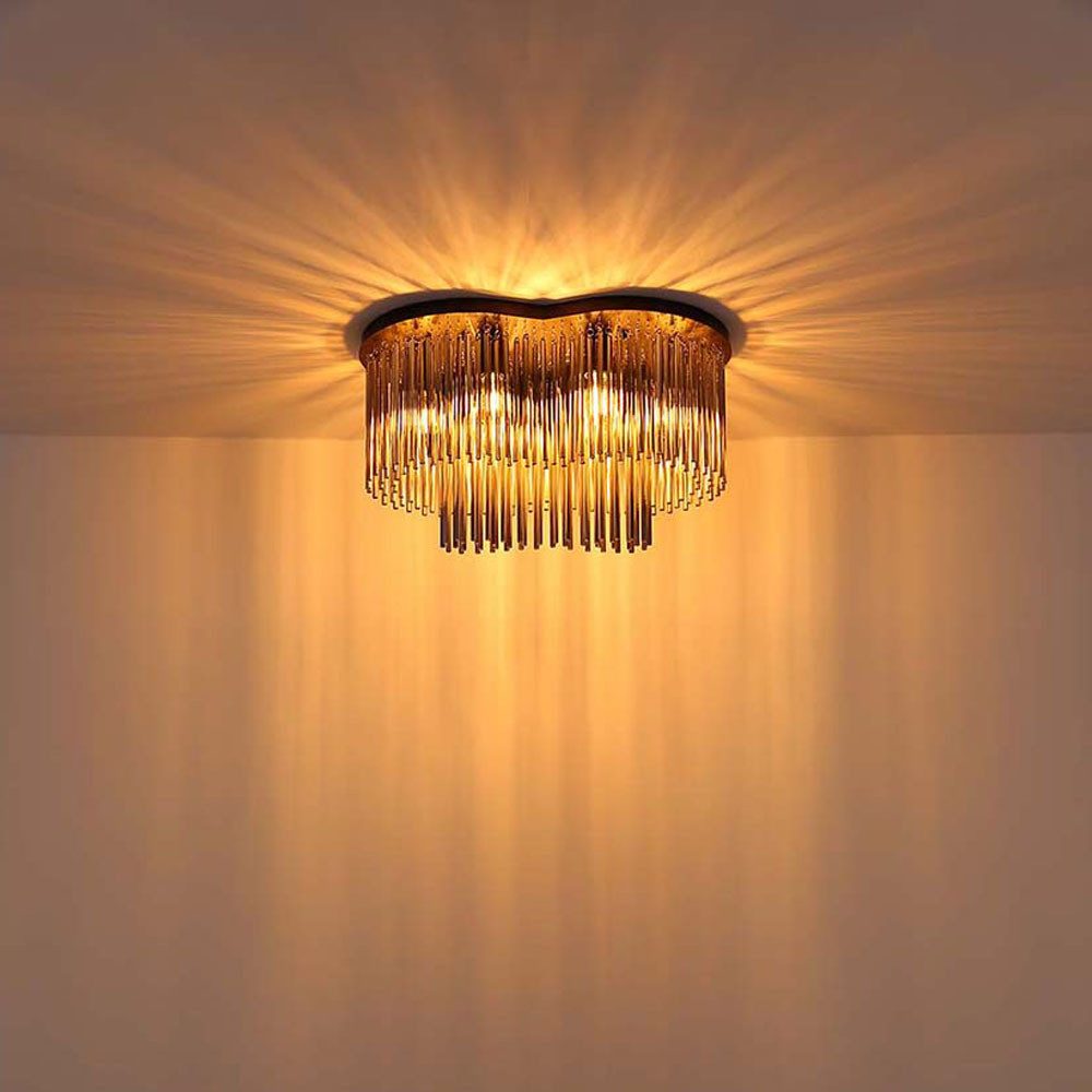 GLOBO LIGHTING Deckenleuchte, Leuchtmittel nicht inklusive, Deckenleuchte Deckenlampe Wohnzimmerlampe Metall Schwarz-matt