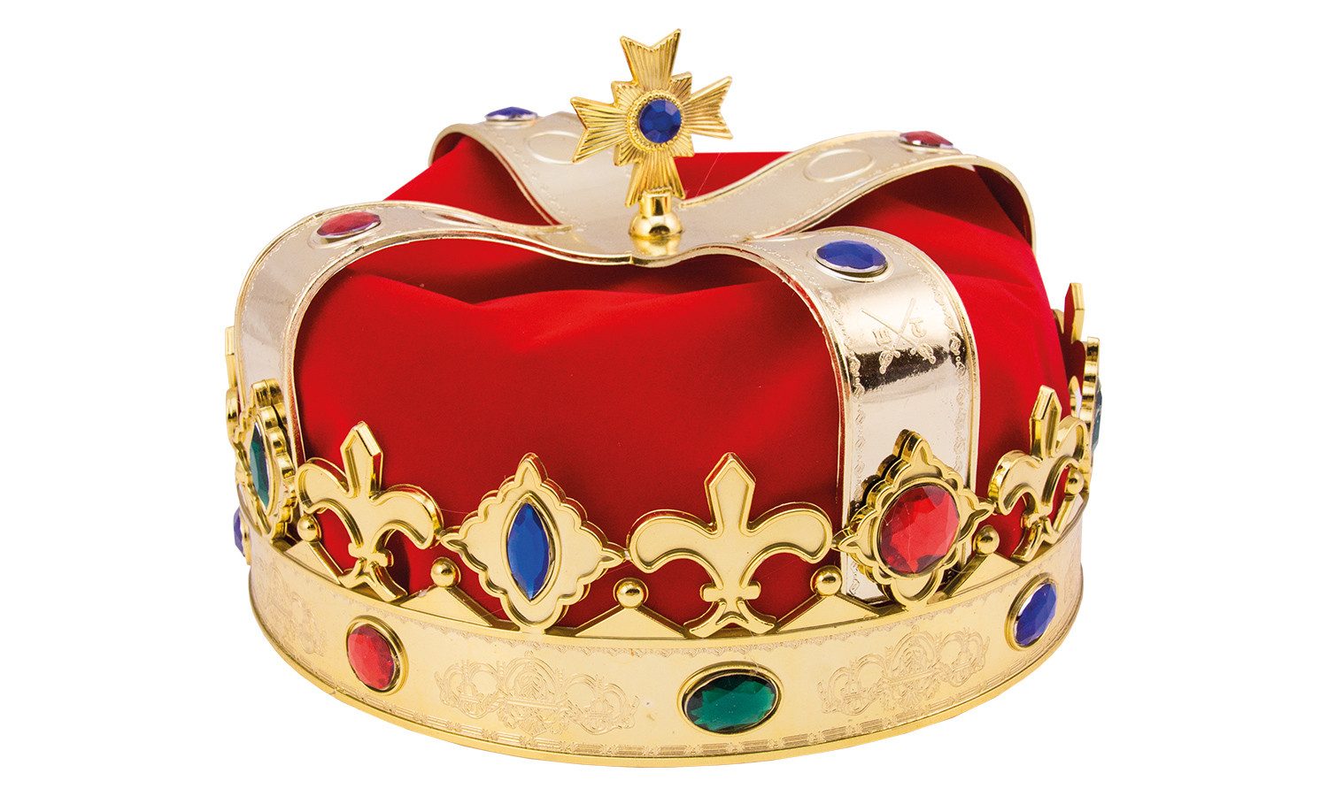 Holzspielerei König-Kostüm Königskrone Ludwig gold-rot