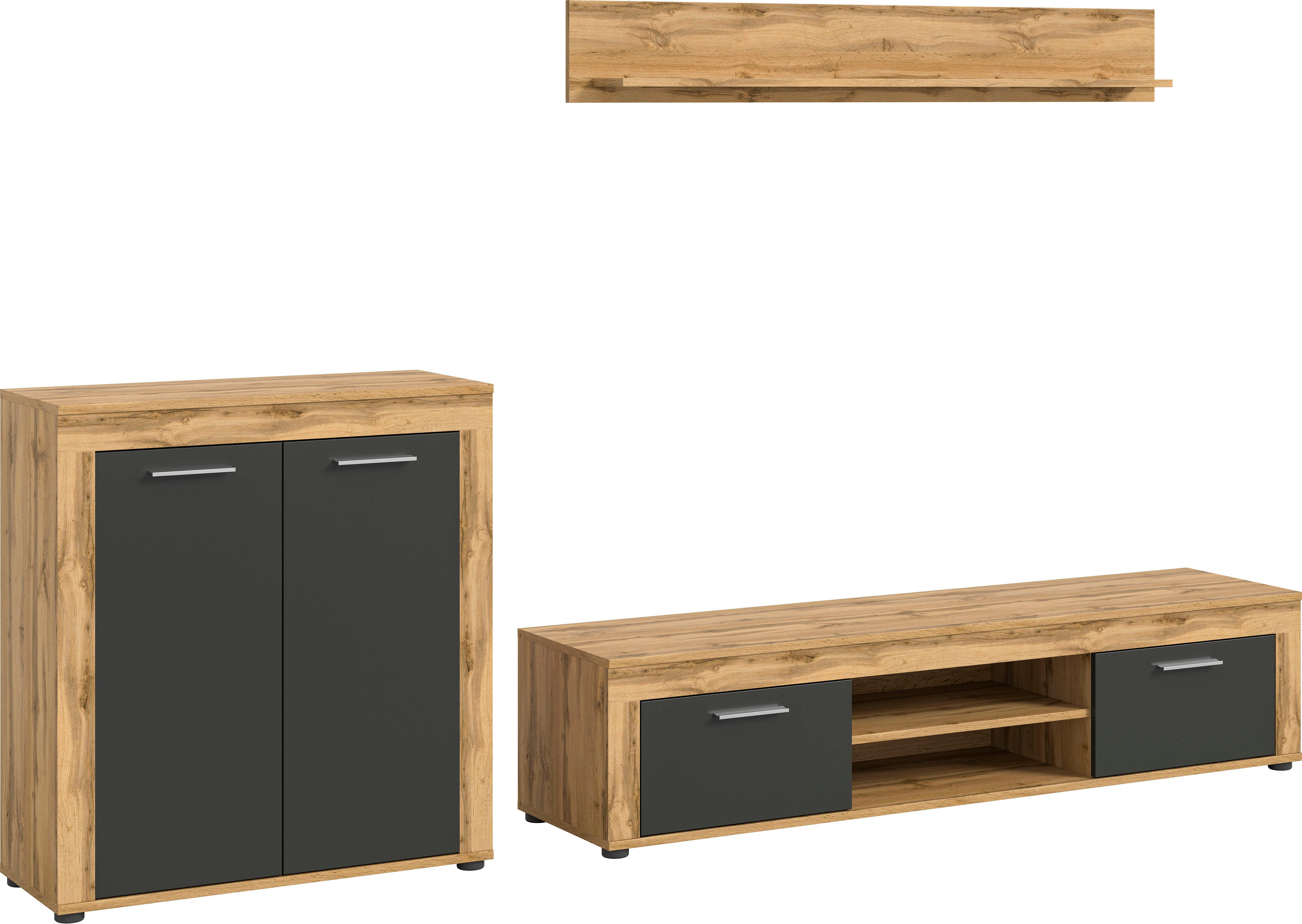 INOSIGN Wohnwand Aosta, Breite 255cm, bestehend aus Highboard, Lowboard, Wa günstig online kaufen