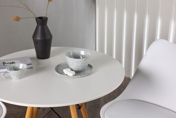 BOURGH Essgruppe DANBURI & ZENO Esstischgruppe - 2 Stühle + 1 Tisch in weiß